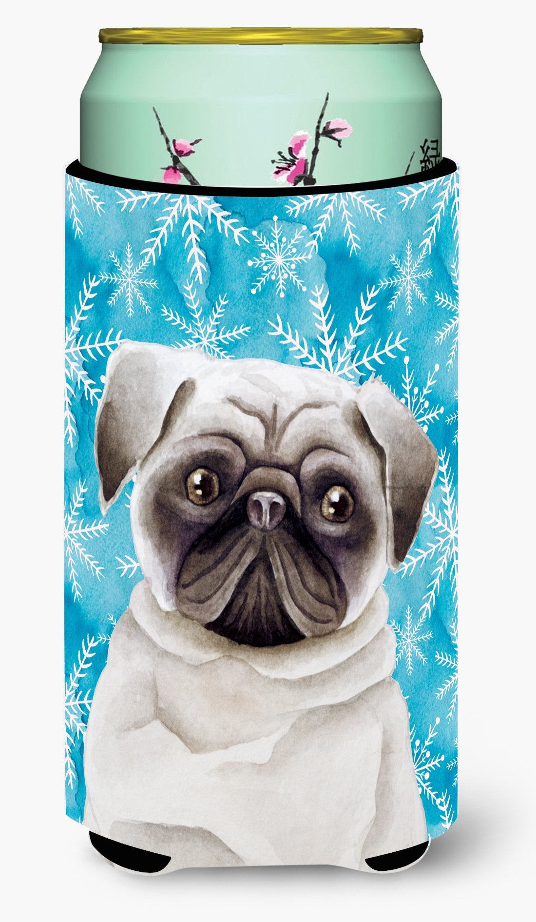 Pug Winter Tall Boy Beverage Insulator Hugger CK1413TBC by Caroline's Treasures