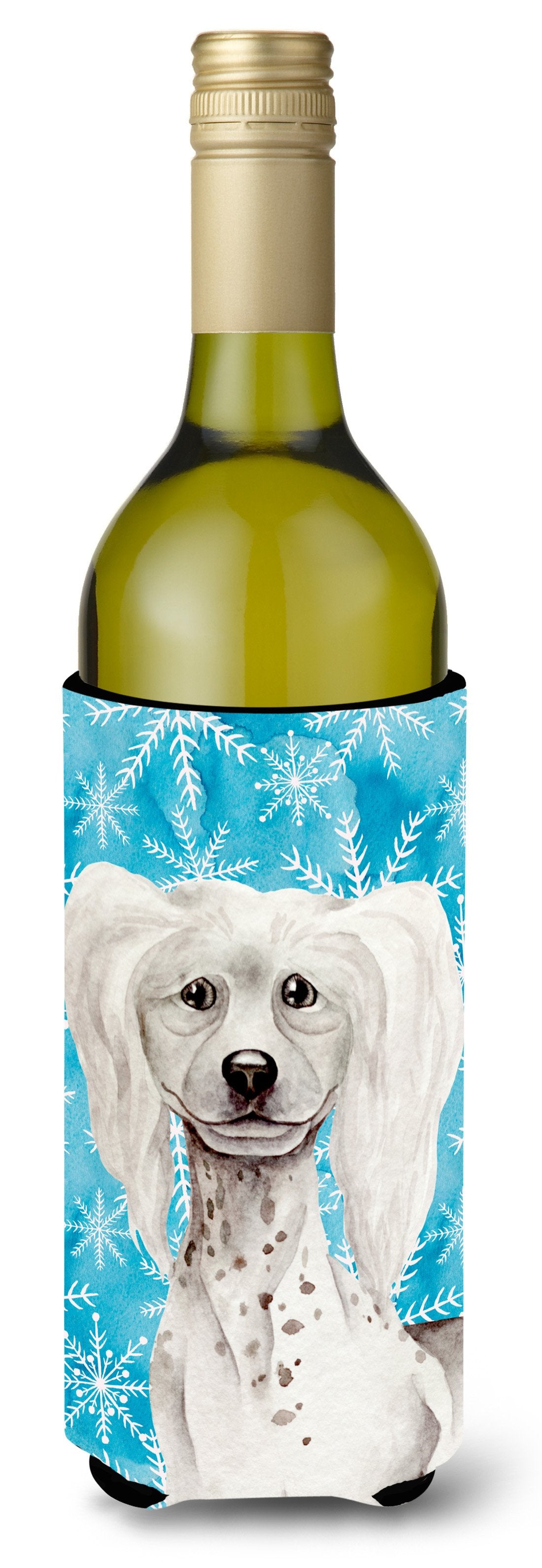 Chinese Crested Winter Wine Bottle Beverge Insulator Hugger CK1415LITERK by Caroline's Treasures