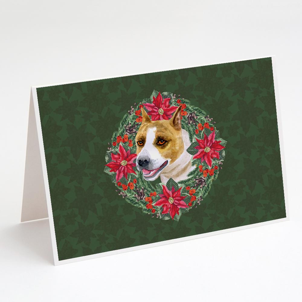 Buy this American Staffordshire Poinsetta Wreath Greeting Cards and Envelopes Pack of 8