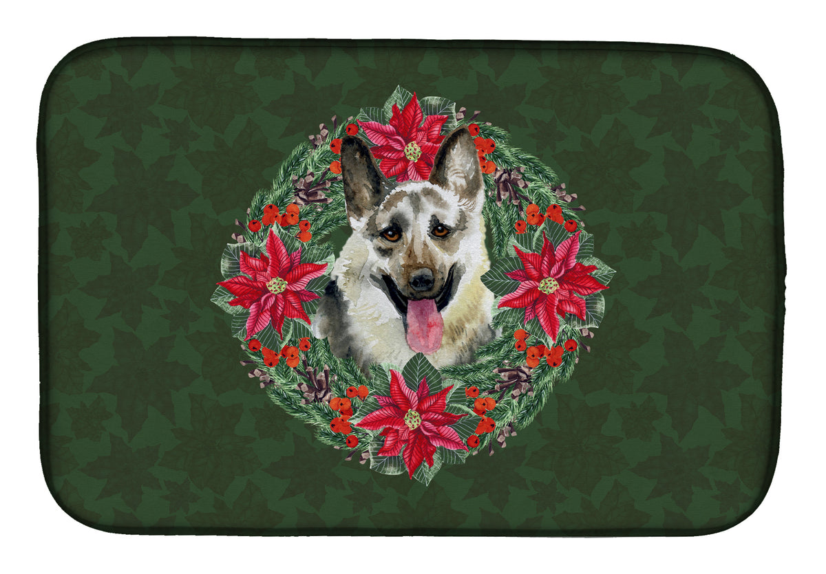 East-European Shepherd Poinsetta Wreath Dish Drying Mat CK1515DDM  the-store.com.