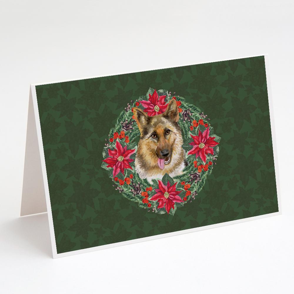 Buy this German Shepherd Poinsetta Wreath Greeting Cards and Envelopes Pack of 8