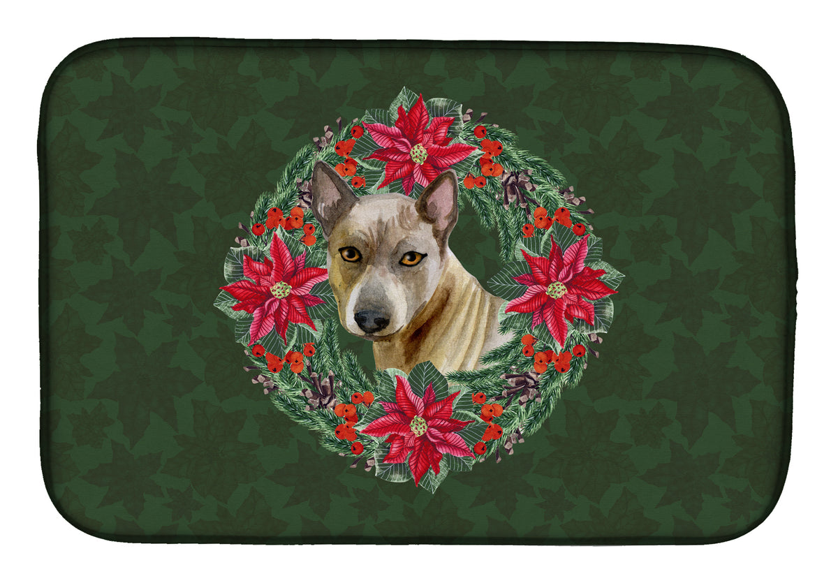 Thai Ridgeback Poinsetta Wreath Dish Drying Mat CK1546DDM  the-store.com.