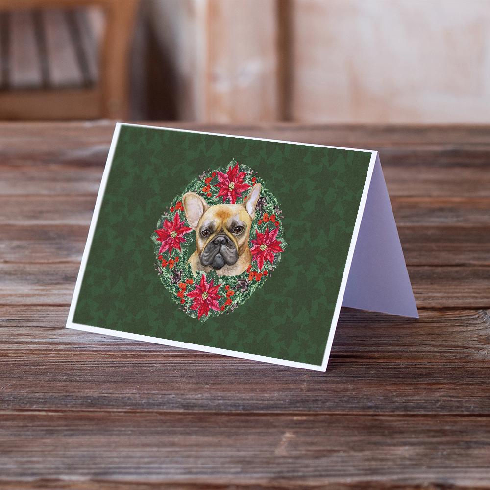 Buy this French Bulldog Poinsetta Wreath Greeting Cards and Envelopes Pack of 8