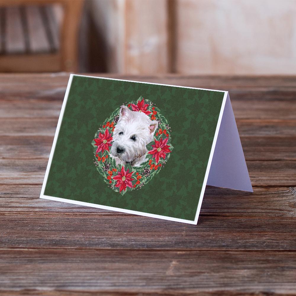 Buy this Westie Poinsetta Wreath Greeting Cards and Envelopes Pack of 8