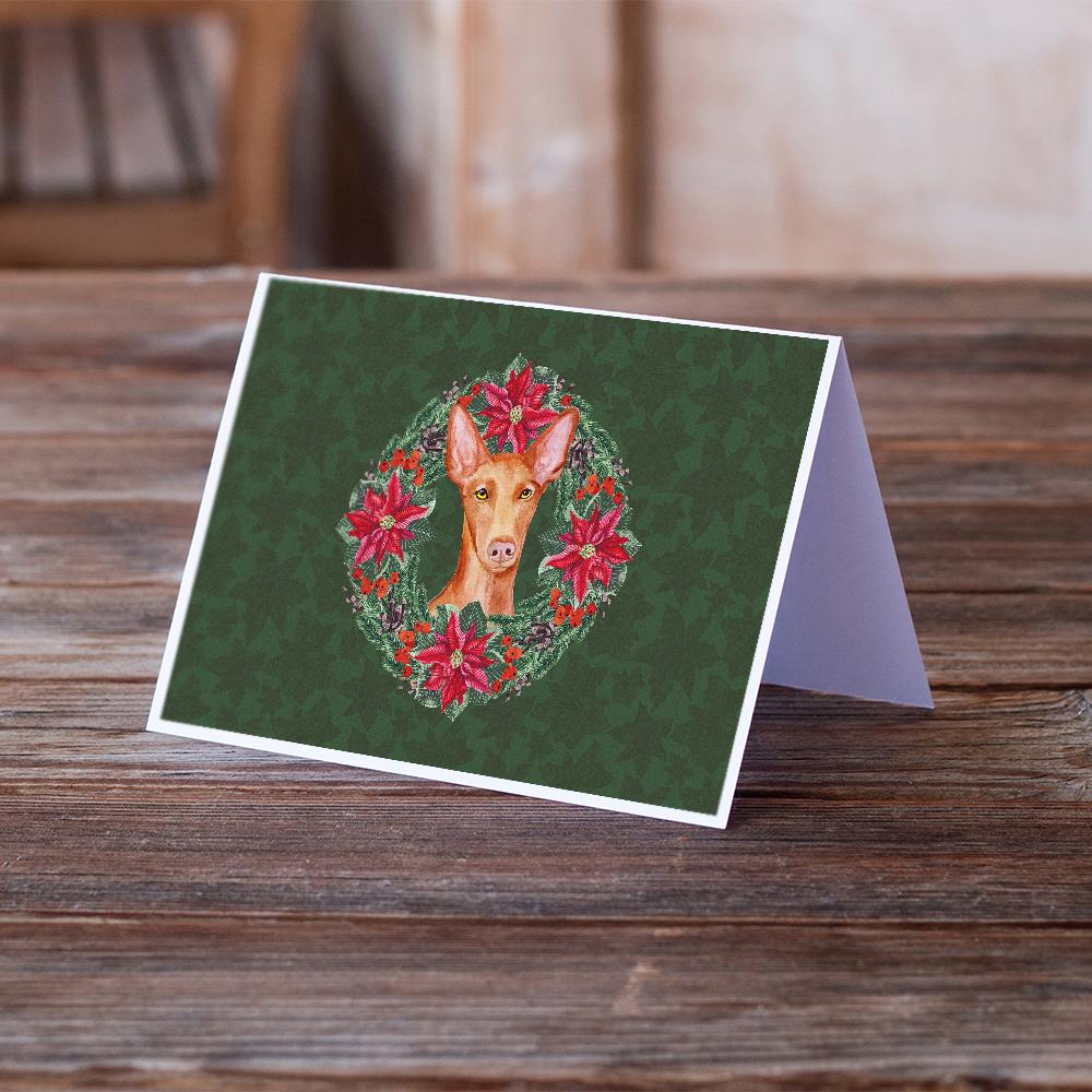 Buy this Pharaoh Hound Poinsetta Wreath Greeting Cards and Envelopes Pack of 8