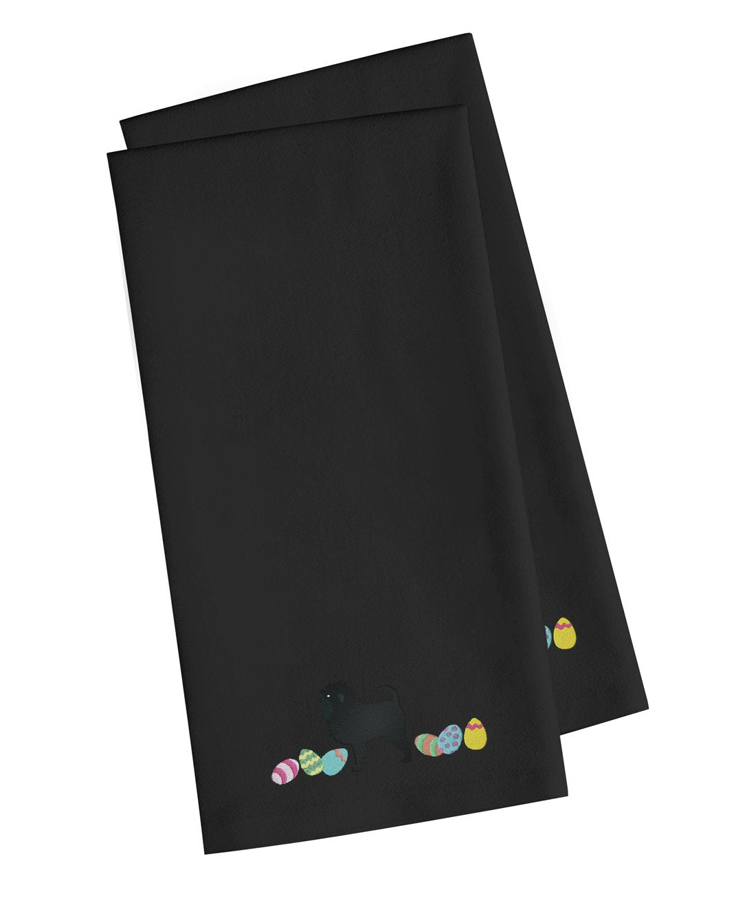 Affenpinscher Easter Black Embroidered Kitchen Towel Set of 2 CK1591BKTWE by Caroline's Treasures