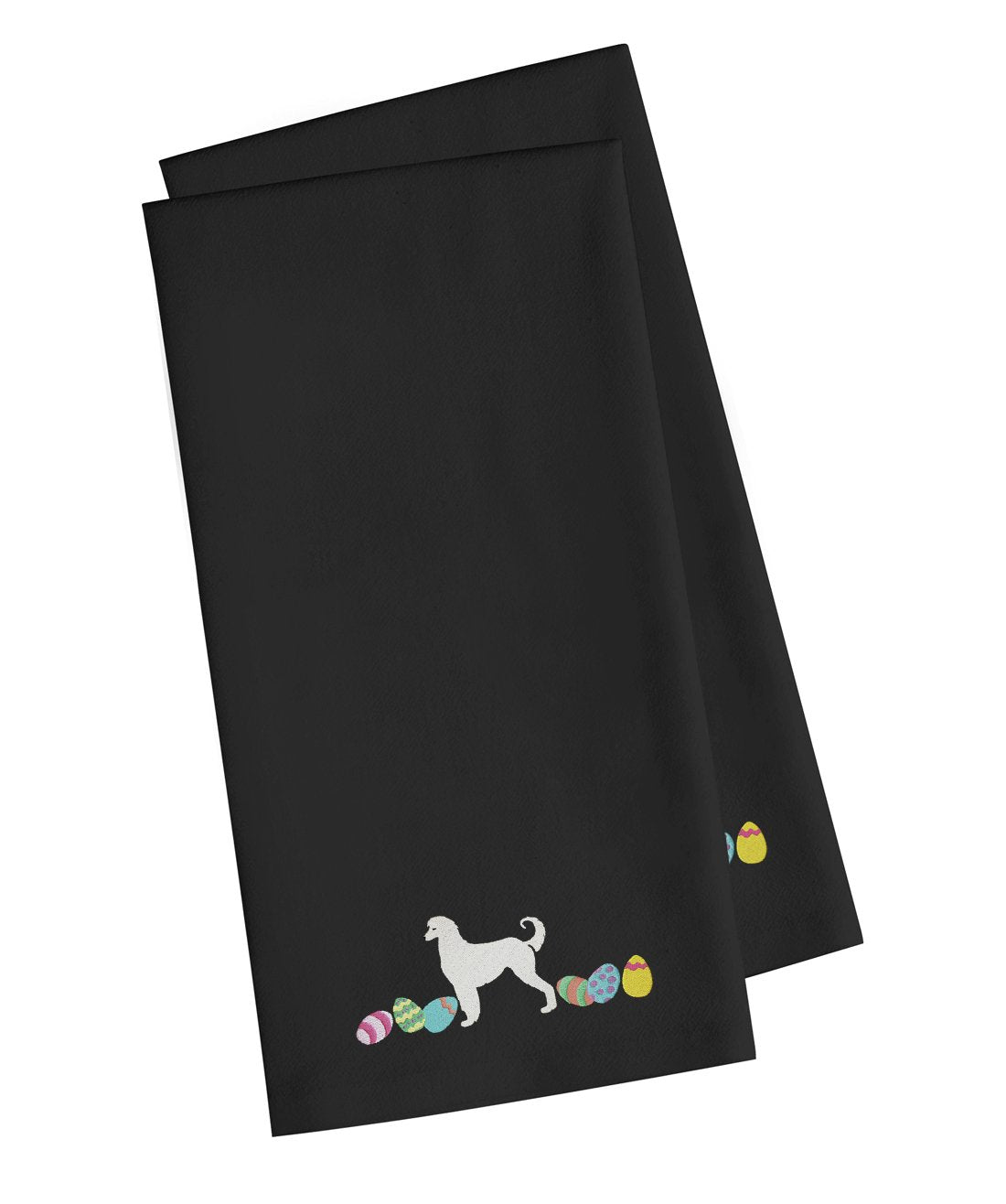 Afghan Hound Easter Black Embroidered Kitchen Towel Set of 2 CK1592BKTWE by Caroline&#39;s Treasures