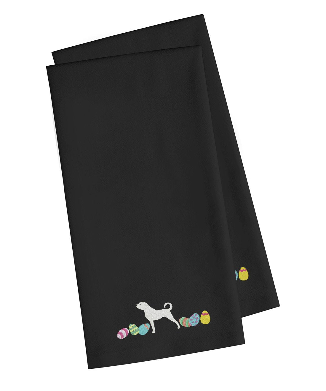 Anatolian Shepherd Easter Black Embroidered Kitchen Towel Set of 2 CK1599BKTWE by Caroline's Treasures