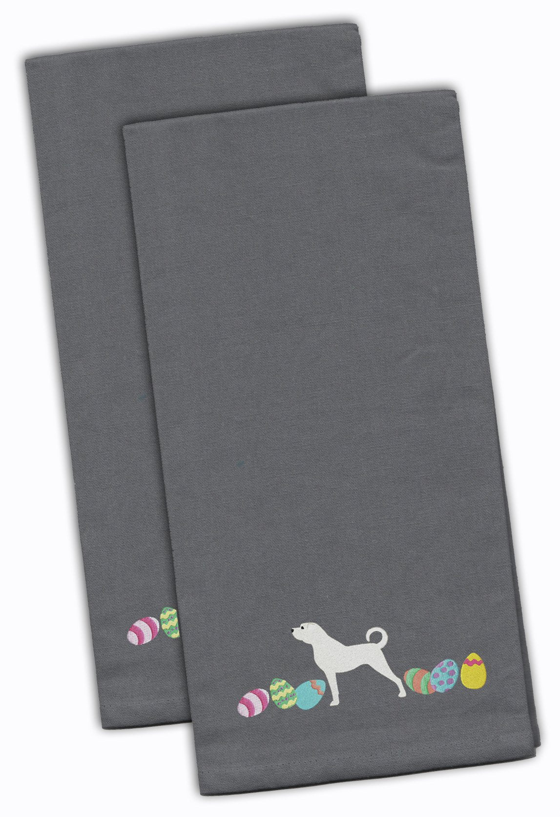 Anatolian Shepherd Easter Gray Embroidered Kitchen Towel Set of 2 CK1599GYTWE by Caroline's Treasures