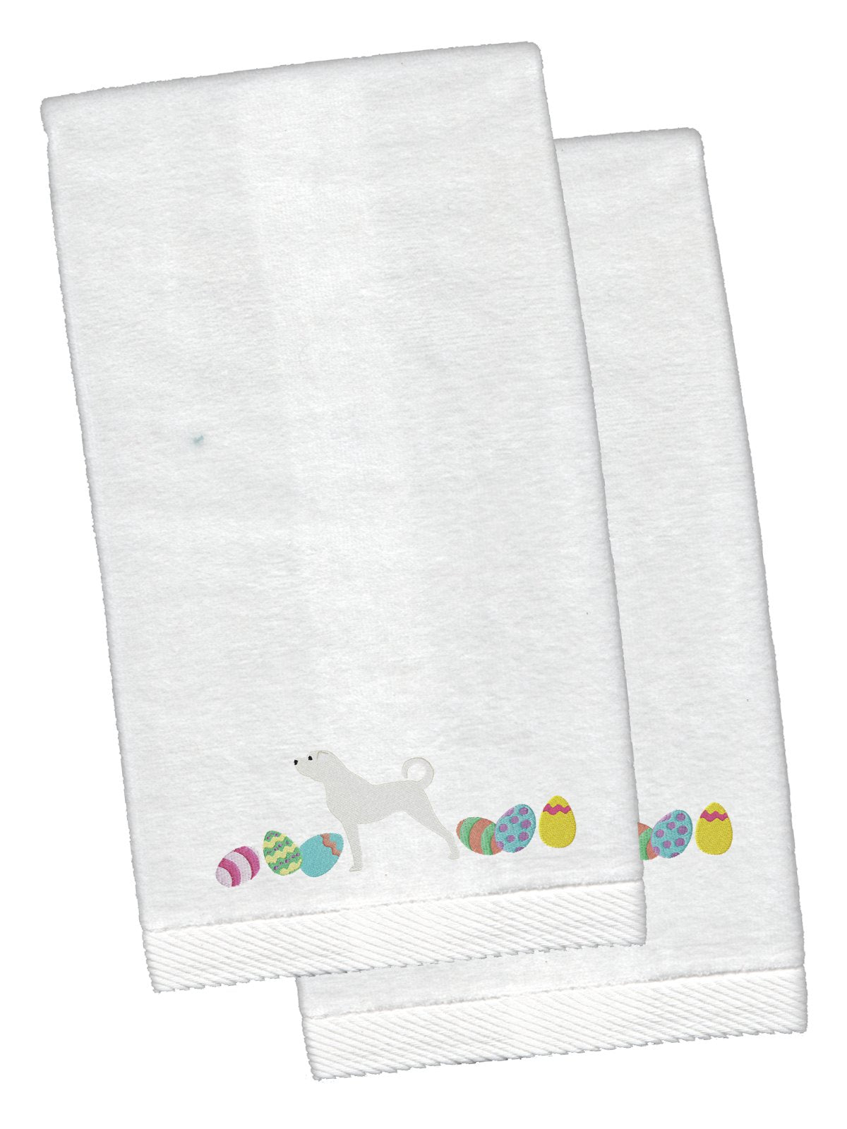 Anatolian Shepherd Easter White Embroidered Plush Hand Towel Set of 2 CK1599KTEMB by Caroline&#39;s Treasures