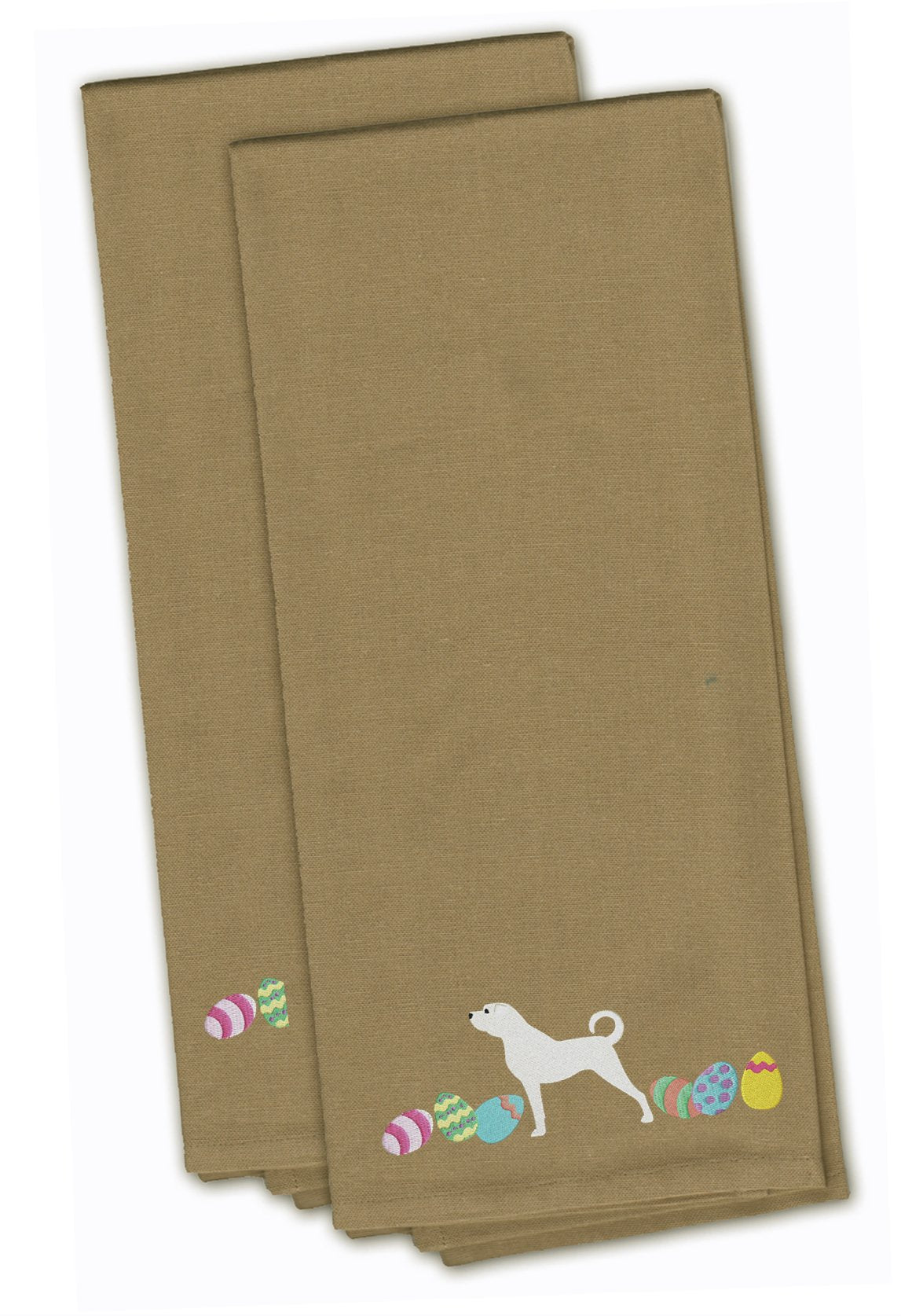 Anatolian Shepherd Easter Tan Embroidered Kitchen Towel Set of 2 CK1599TNTWE by Caroline's Treasures