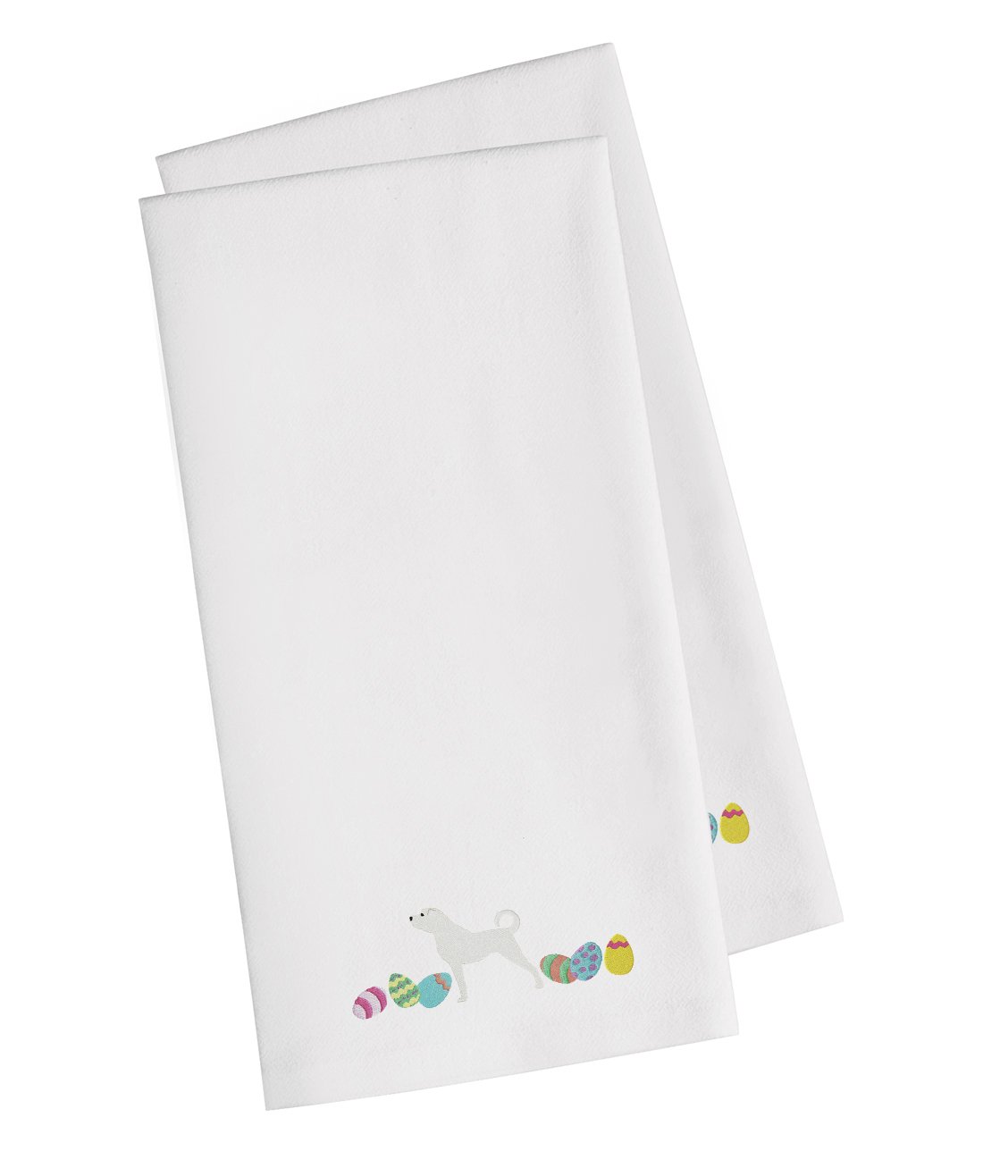 Anatolian Shepherd Easter White Embroidered Kitchen Towel Set of 2 CK1599WHTWE by Caroline&#39;s Treasures