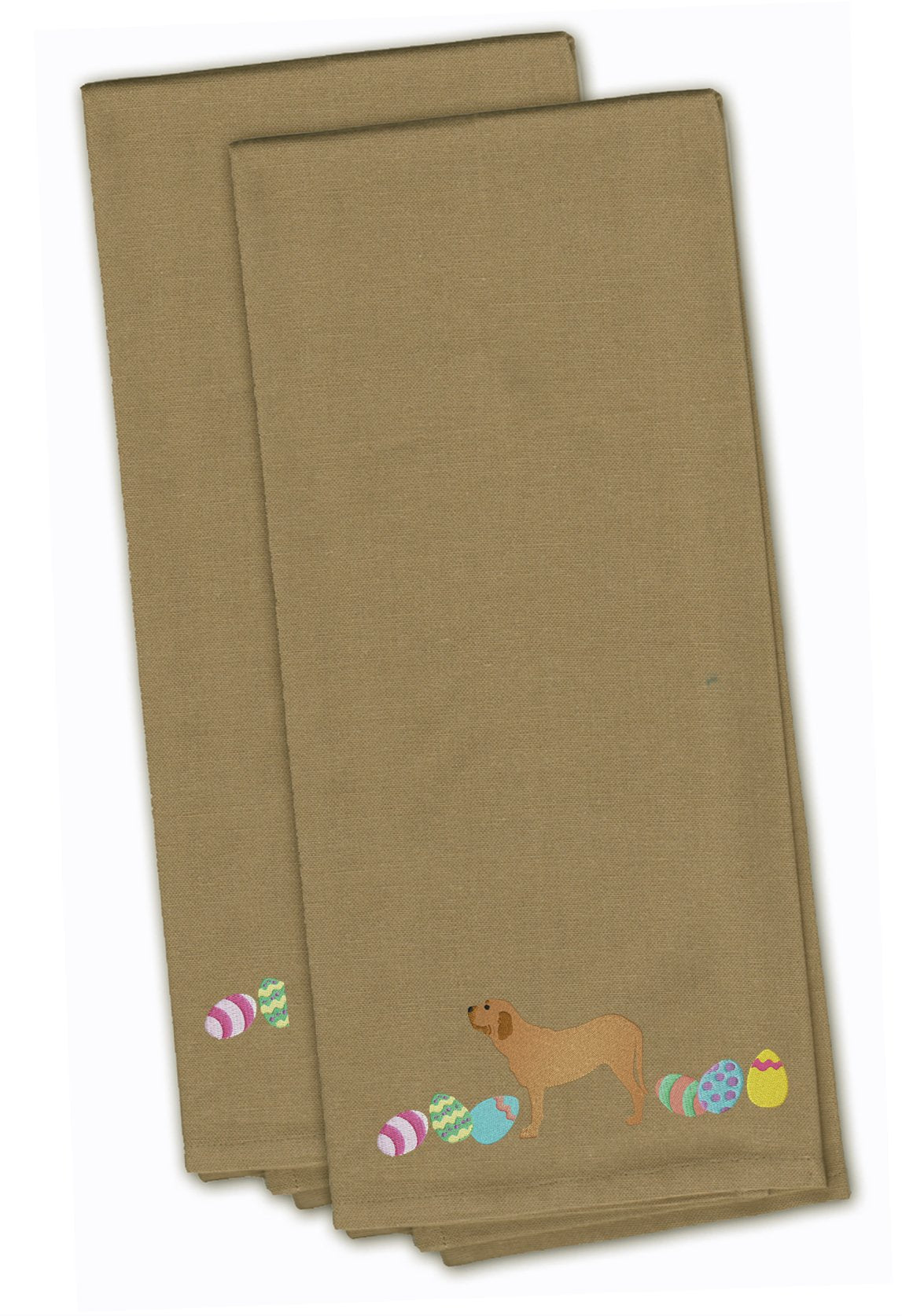 Fila Brasileiro Easter Tan Embroidered Kitchen Towel Set of 2 CK1641TNTWE by Caroline&#39;s Treasures