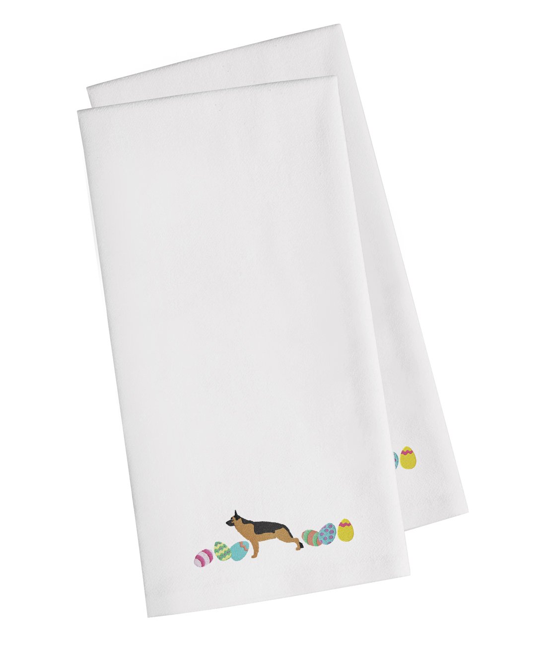 German Shepherd Easter White Embroidered Kitchen Towel Set of 2 CK1644WHTWE by Caroline&#39;s Treasures