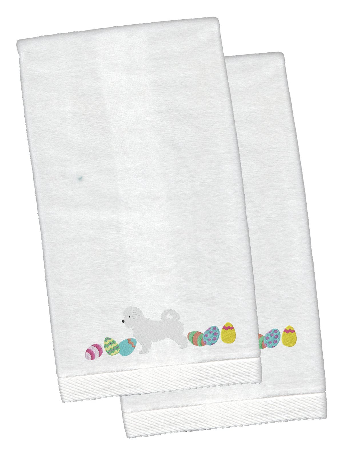 Maltese Easter White Embroidered Plush Hand Towel Set of 2 CK1663KTEMB by Caroline's Treasures