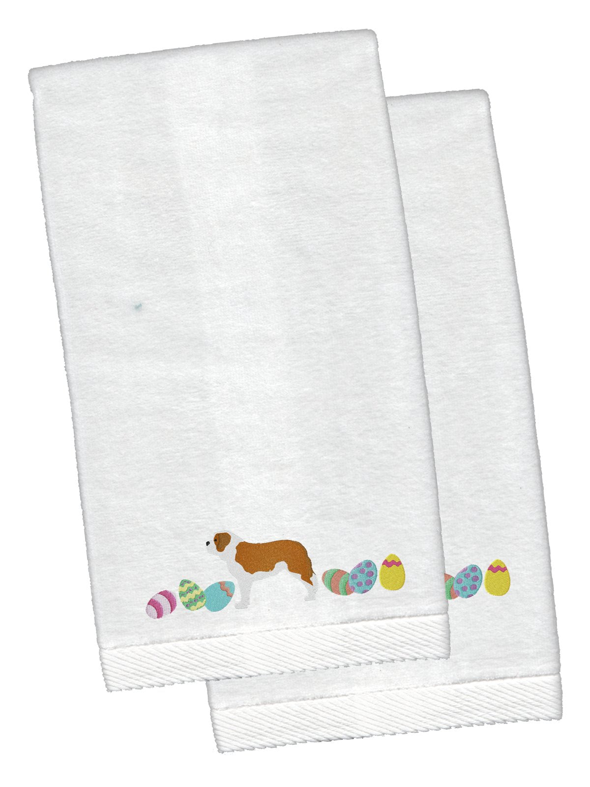 Saint Bernard Easter White Embroidered Plush Hand Towel Set of 2 CK1680KTEMB by Caroline's Treasures