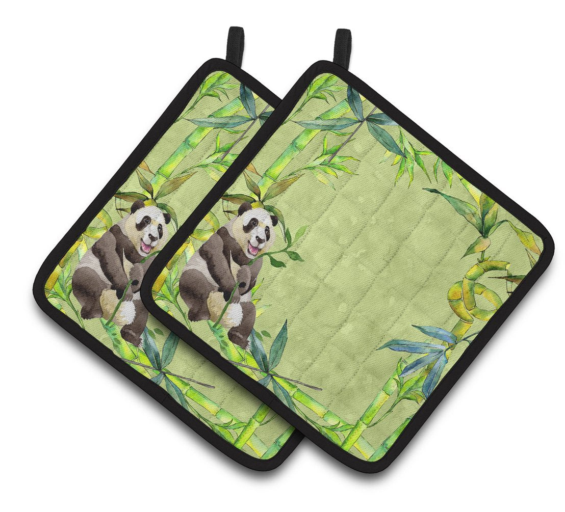 Panda Bear and Bamboo Pair of Pot Holders by Caroline's Treasures