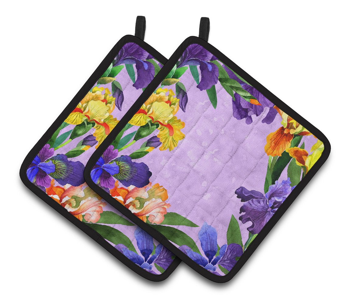 Irises Pair of Pot Holders CK1697PTHD by Caroline's Treasures