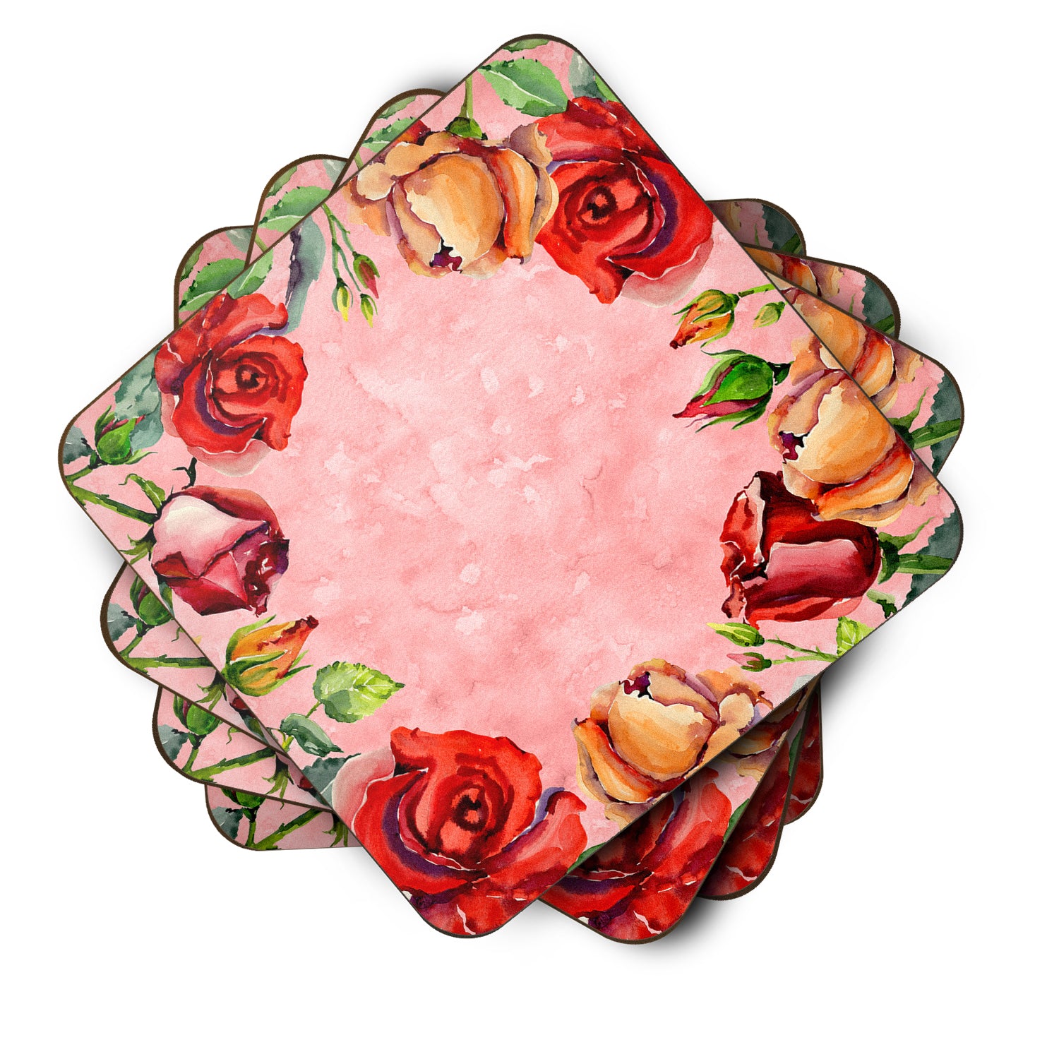 Set of 4 Roses Foam Coasters Set of 4 - the-store.com