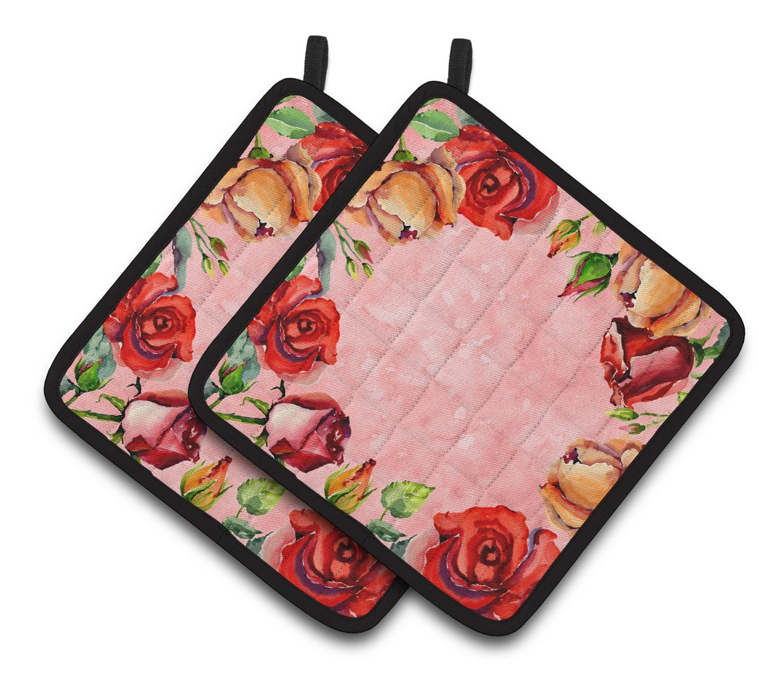 Roses Pair of Pot Holders by Caroline's Treasures