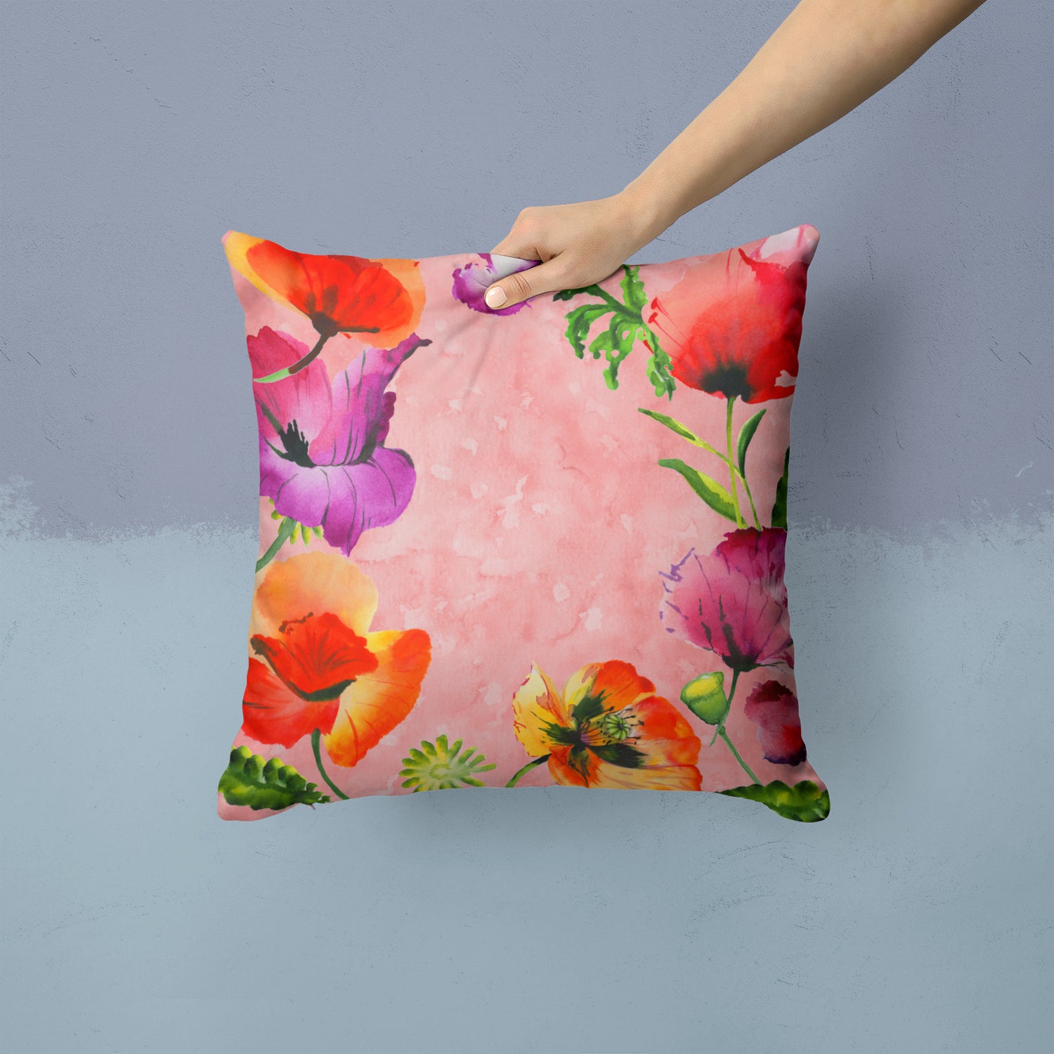 Poppy Flowers Fabric Decorative Pillow CK1701PW1414 - the-store.com