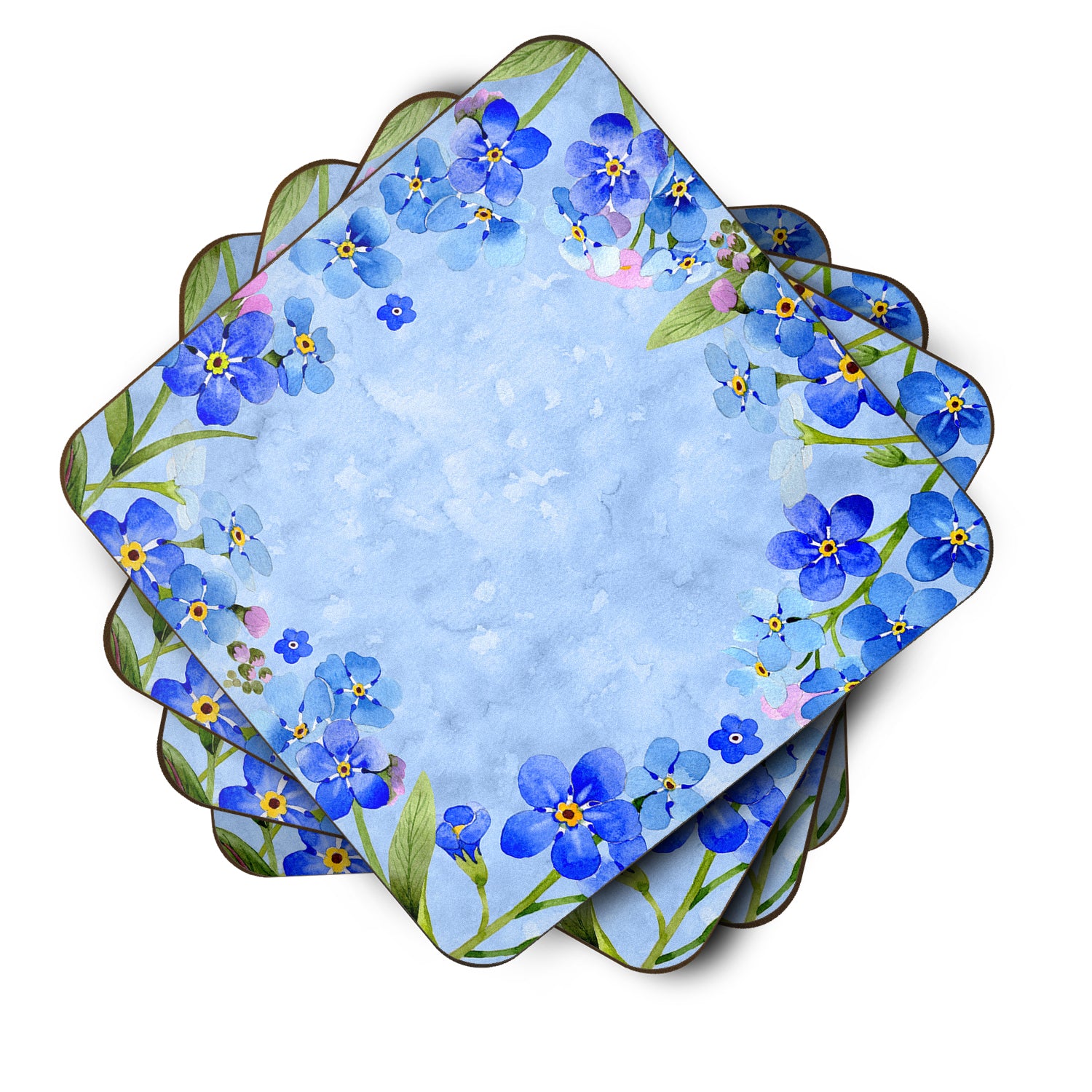 Set of 4 Myosotis flowers Foam Coasters Set of 4 - the-store.com