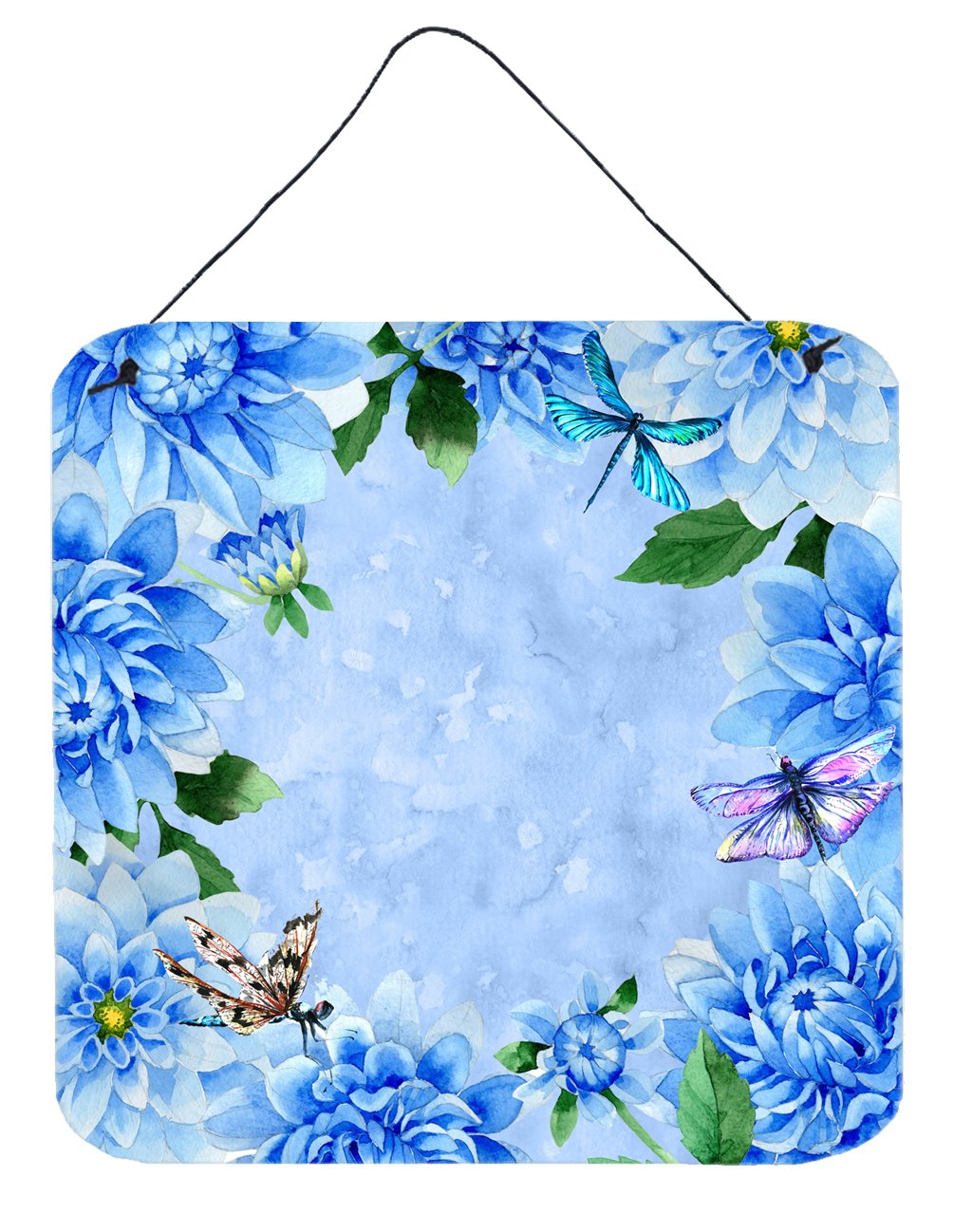 Blue Dahlias Wall or Door Hanging Prints by Caroline&#39;s Treasures