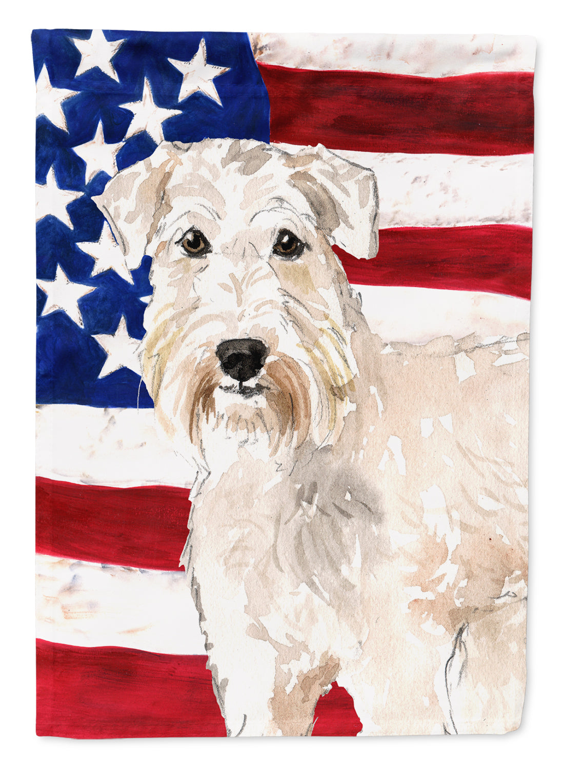 Patriotic USA Wheaten Terrier Flag Garden Size CK1709GF  the-store.com.