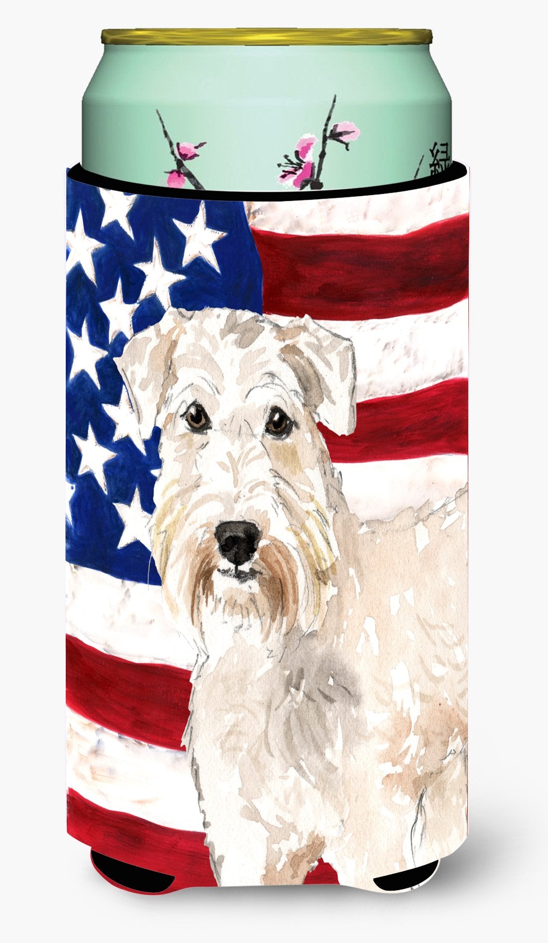 Patriotic USA Wheaten Terrier Tall Boy Beverage Insulator Hugger CK1709TBC by Caroline's Treasures