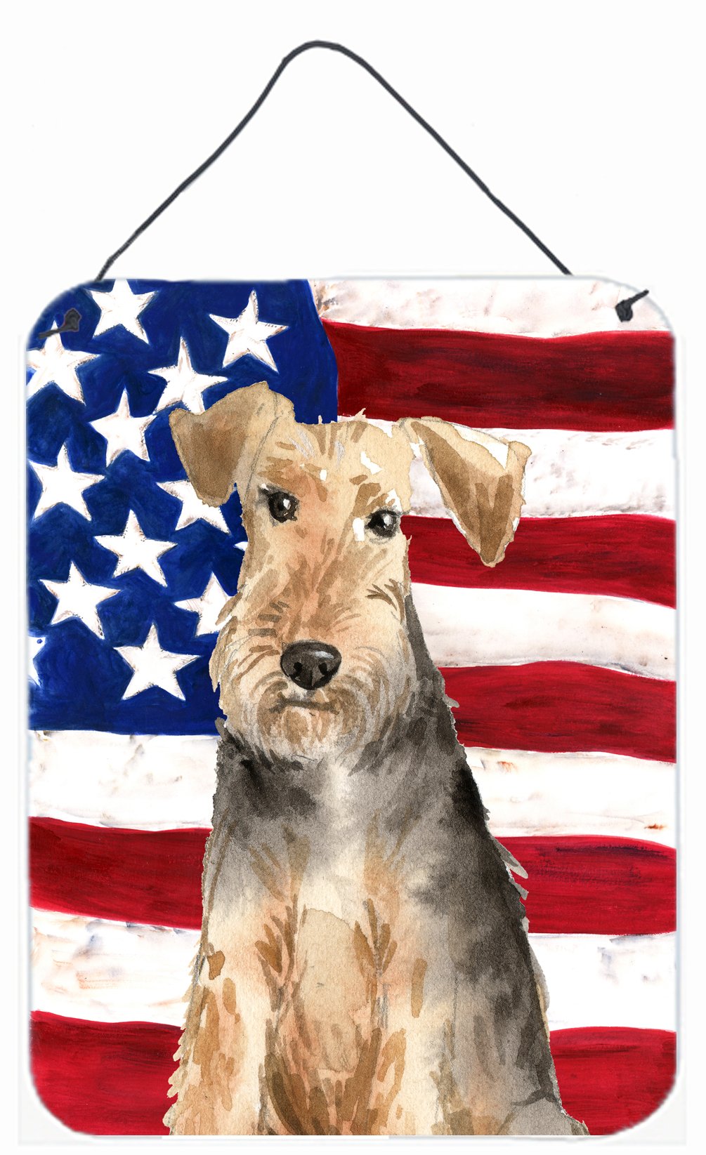 Patriotic USA Welsh Terrier Wall or Door Hanging Prints CK1710DS1216 by Caroline&#39;s Treasures