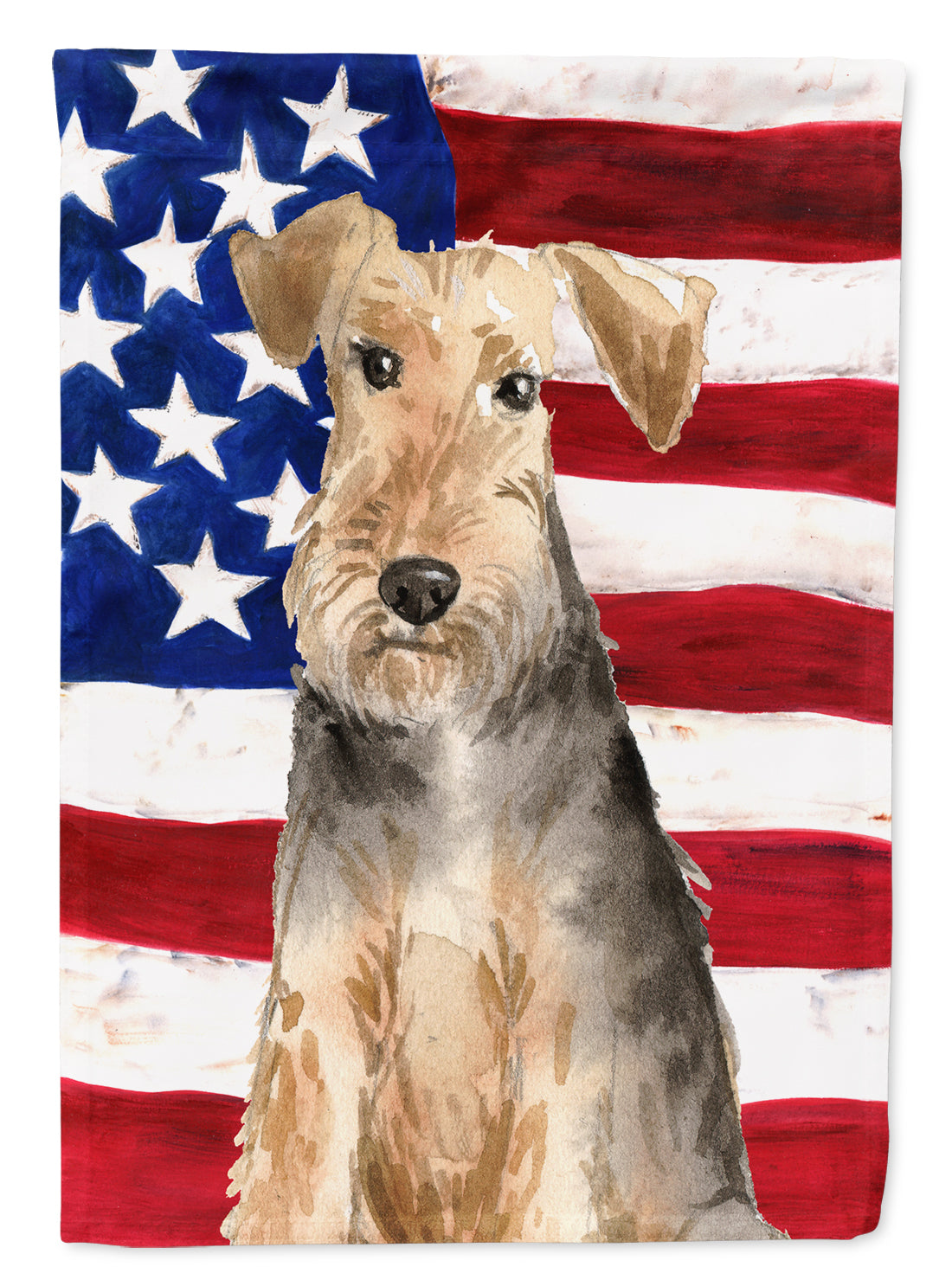 Patriotic USA Welsh Terrier Flag Garden Size CK1710GF  the-store.com.