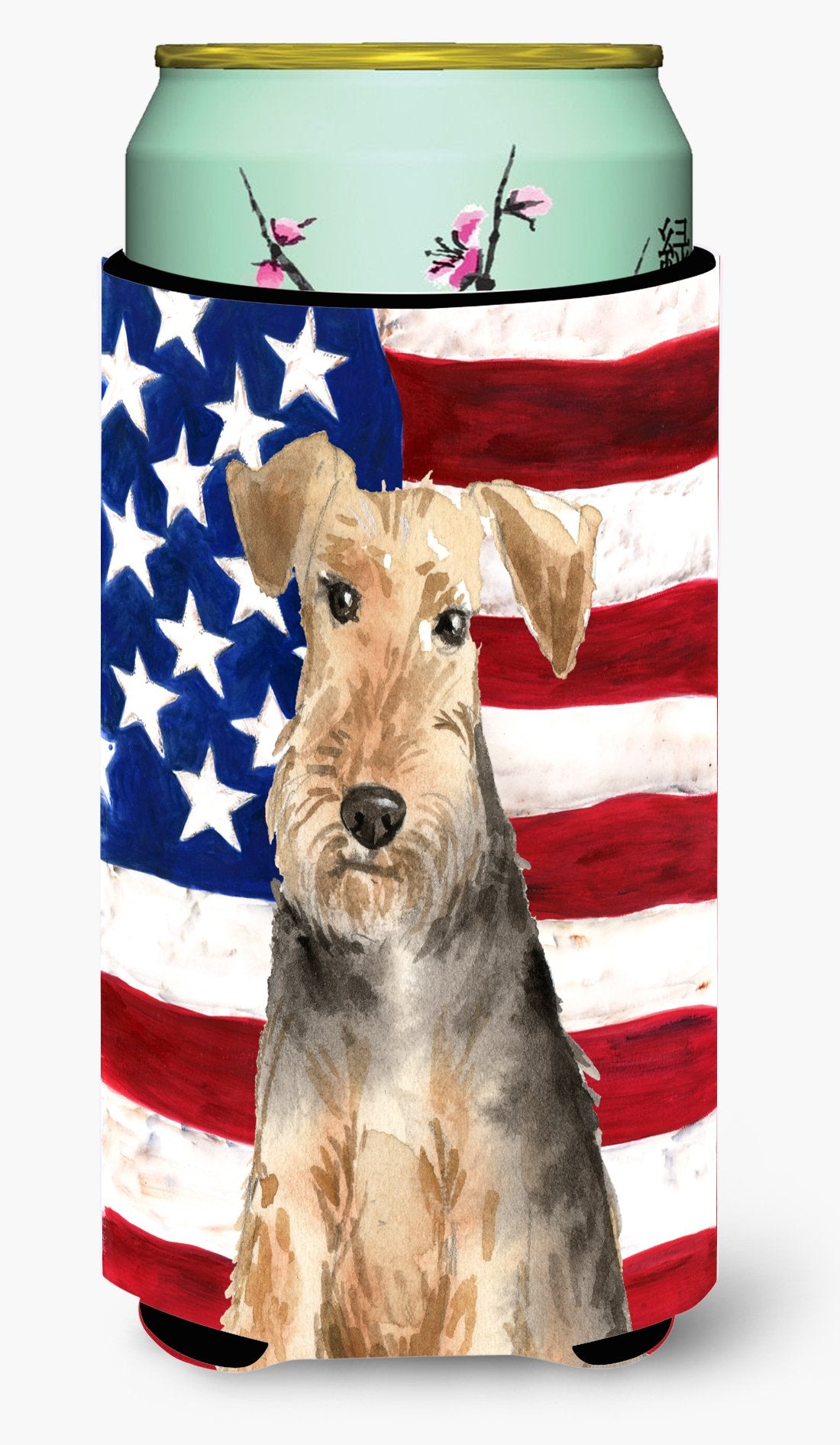 Patriotic USA Welsh Terrier Tall Boy Beverage Insulator Hugger CK1710TBC by Caroline's Treasures