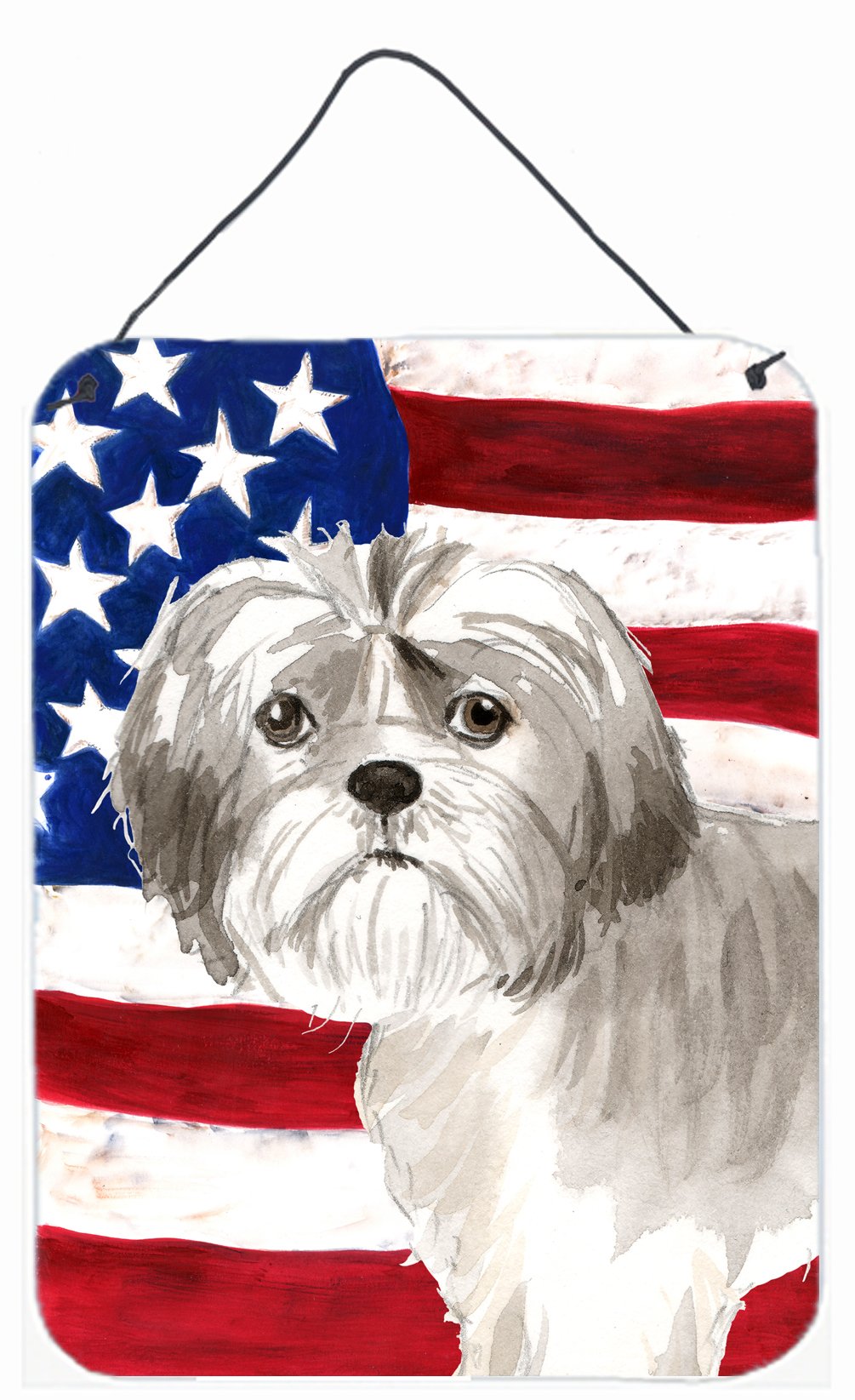 Patriotic USA Shih Tzu Puppy Wall or Door Hanging Prints CK1714DS1216 by Caroline&#39;s Treasures