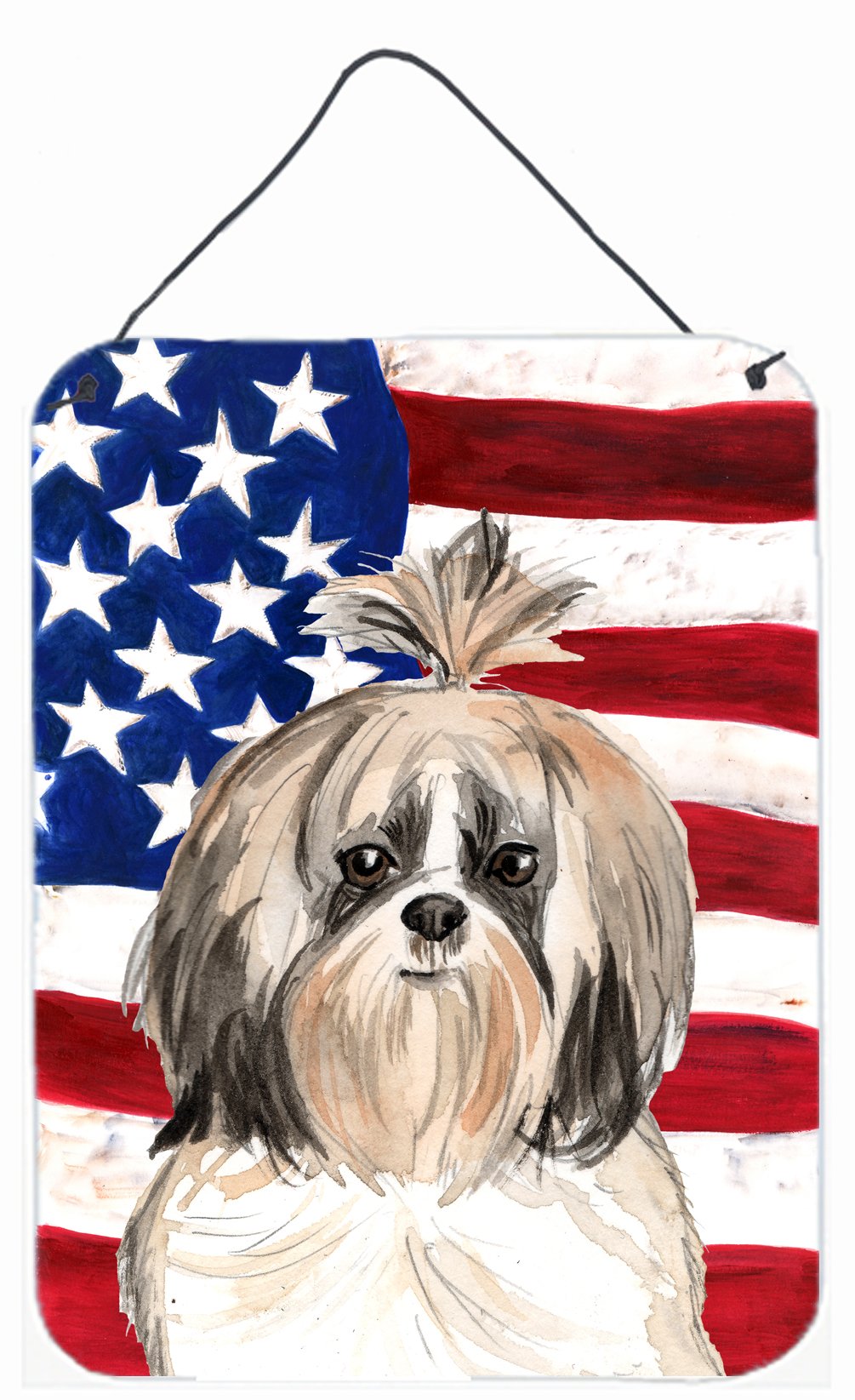 Patriotic USA Shih Tzu Wall or Door Hanging Prints CK1715DS1216 by Caroline&#39;s Treasures