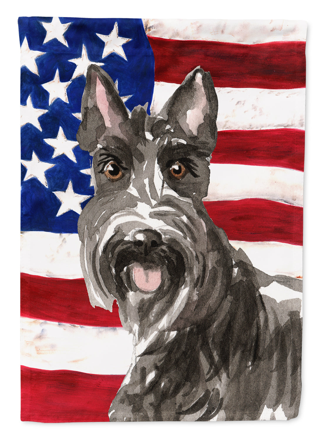 Patriotic USA Scottish Terrier Flag Canvas House Size CK1717CHF  the-store.com.