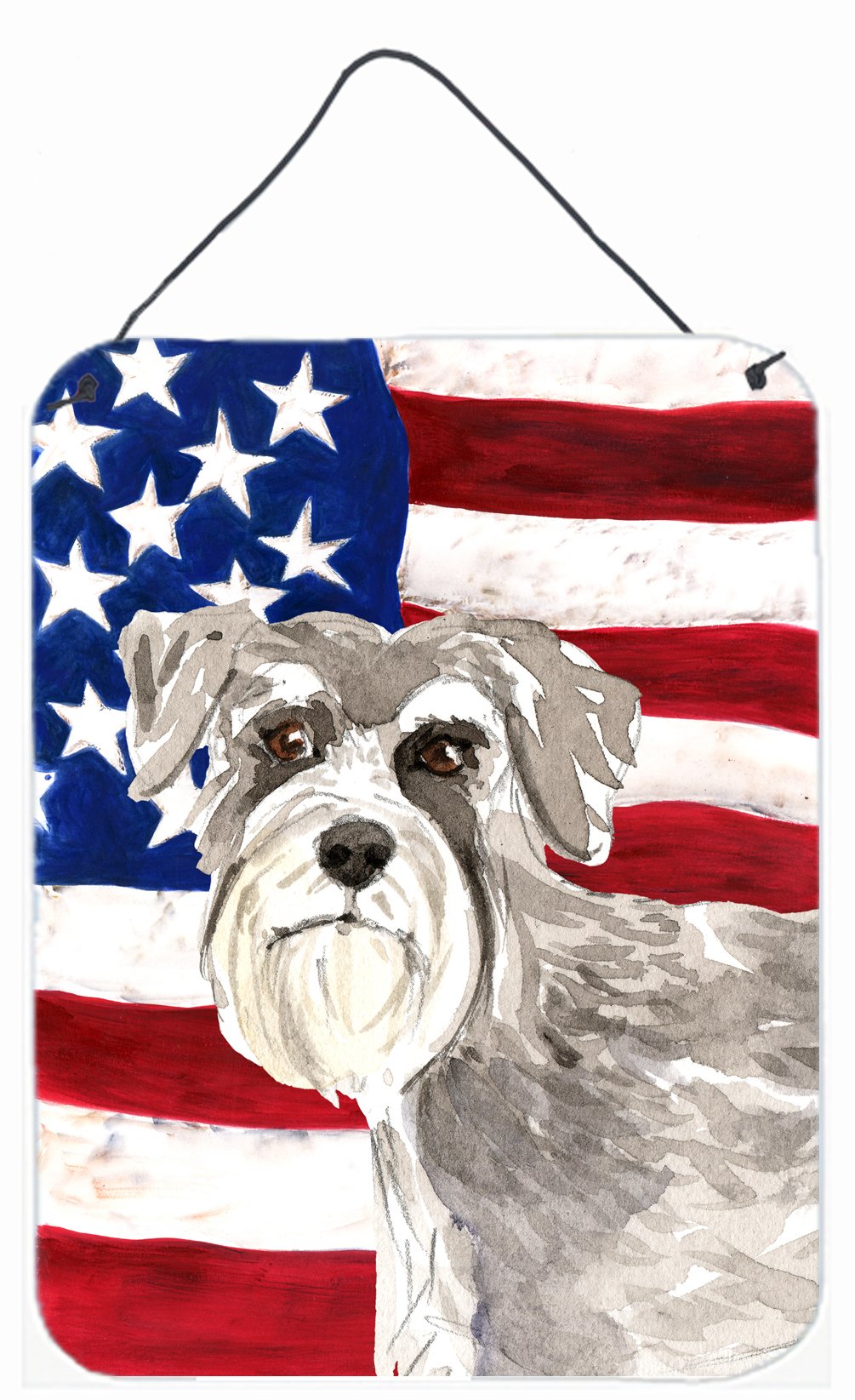 Patriotic USA Schnauzer #1 Wall or Door Hanging Prints CK1718DS1216 by Caroline's Treasures