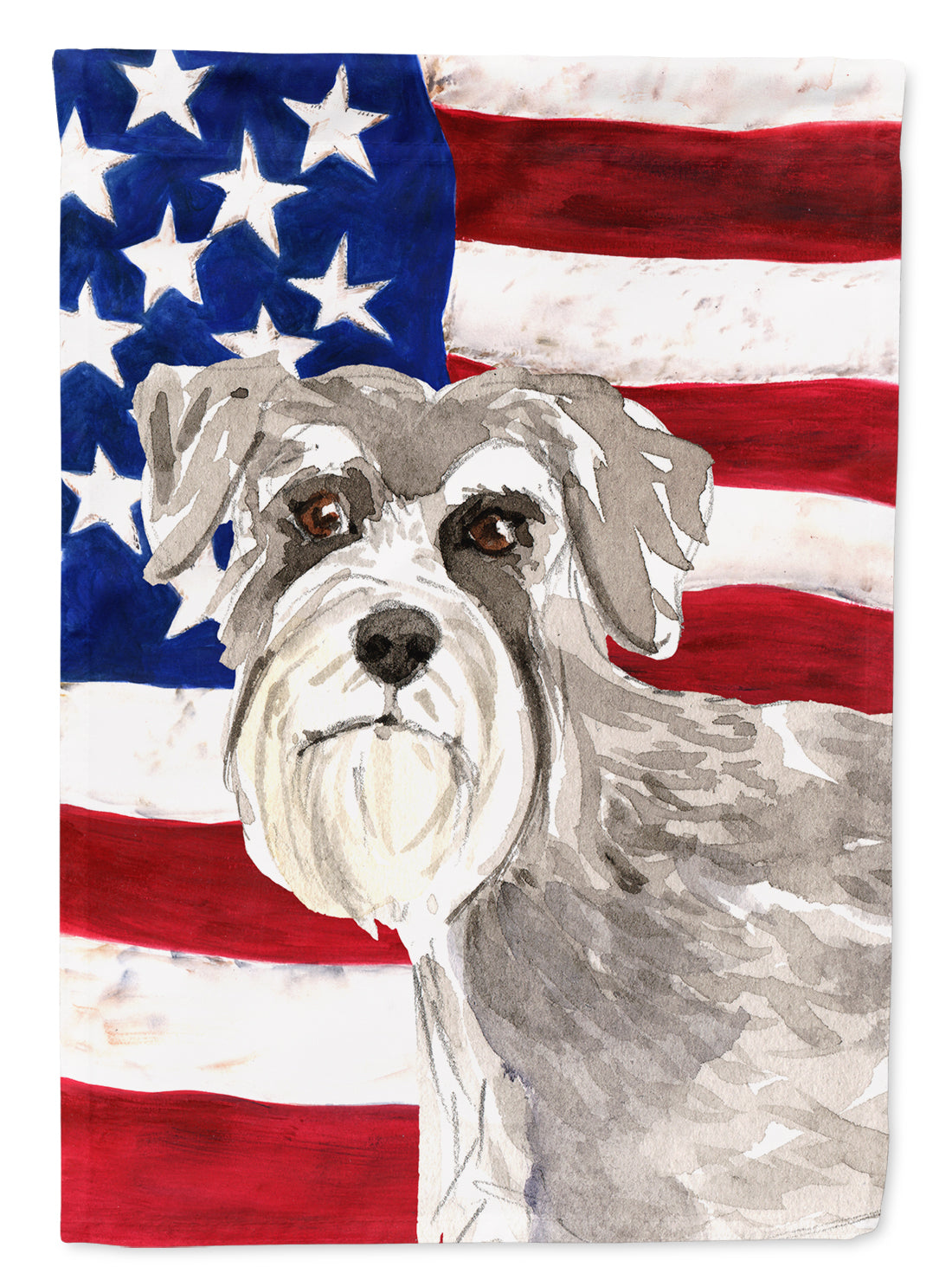 Patriotic USA Schnauzer #1 Flag Garden Size CK1718GF  the-store.com.