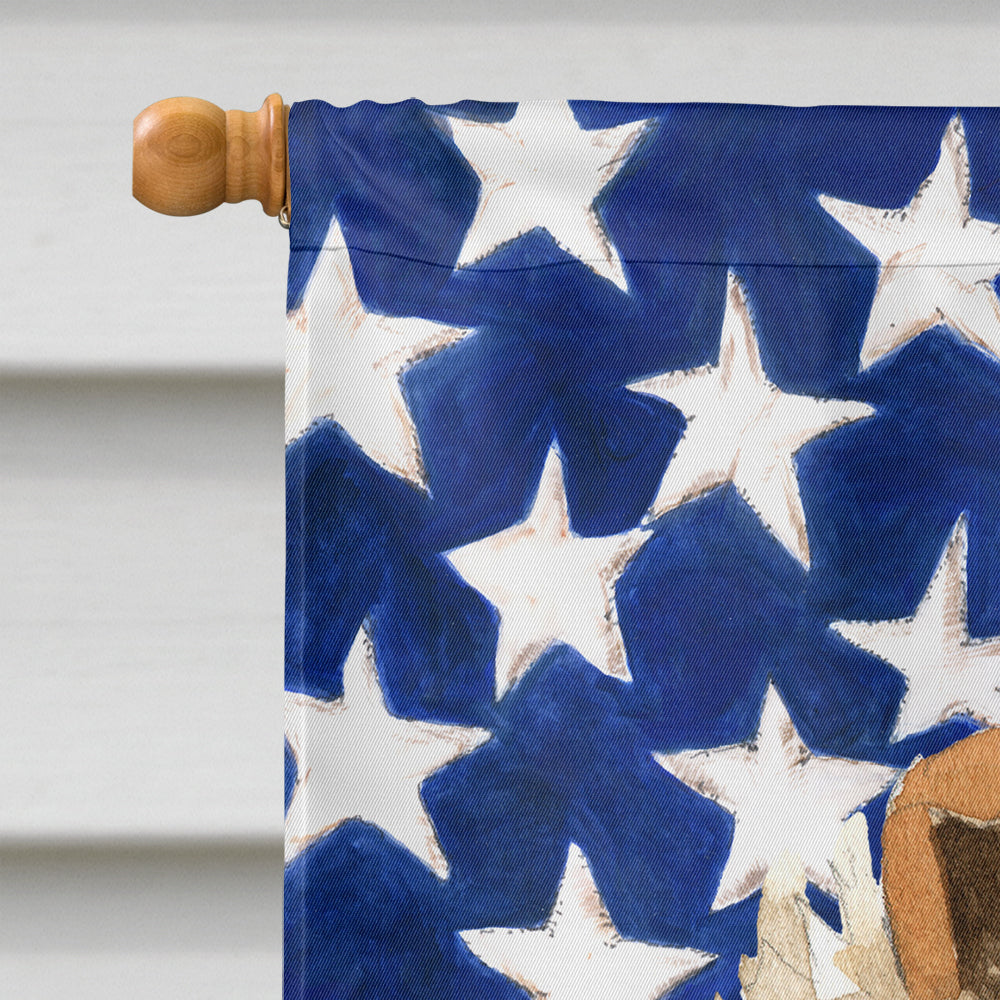 Patriotic USA Rough Collie Flag Canvas House Size CK1719CHF  the-store.com.