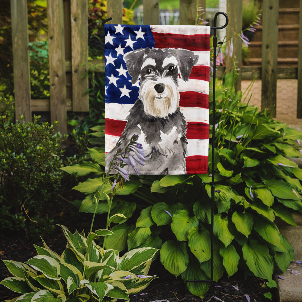 Patriotic USA Schnauzer #2 Flag Garden Size CK1722GF  the-store.com.