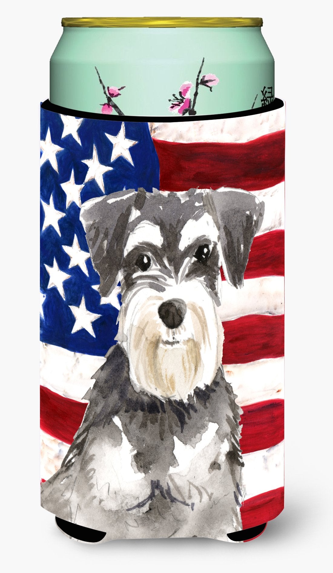 Patriotic USA Schnauzer #2 Tall Boy Beverage Insulator Hugger CK1722TBC by Caroline&#39;s Treasures