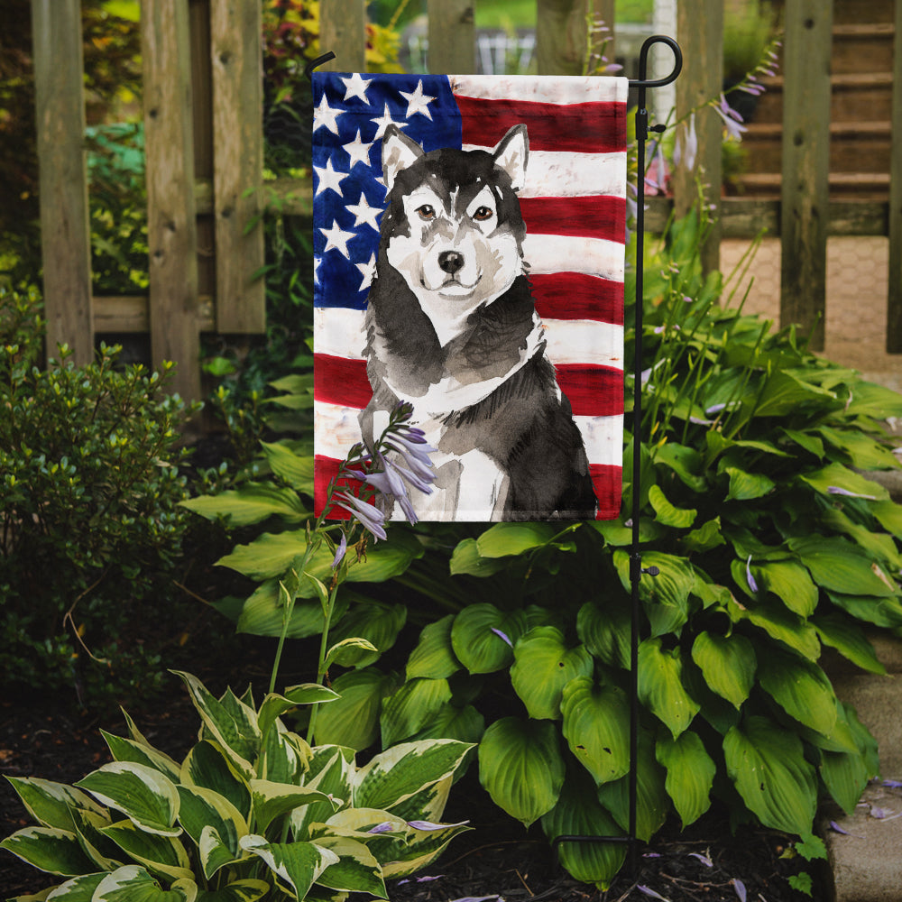 Patriotic USA Alaskan Malamute Flag Garden Size CK1724GF  the-store.com.