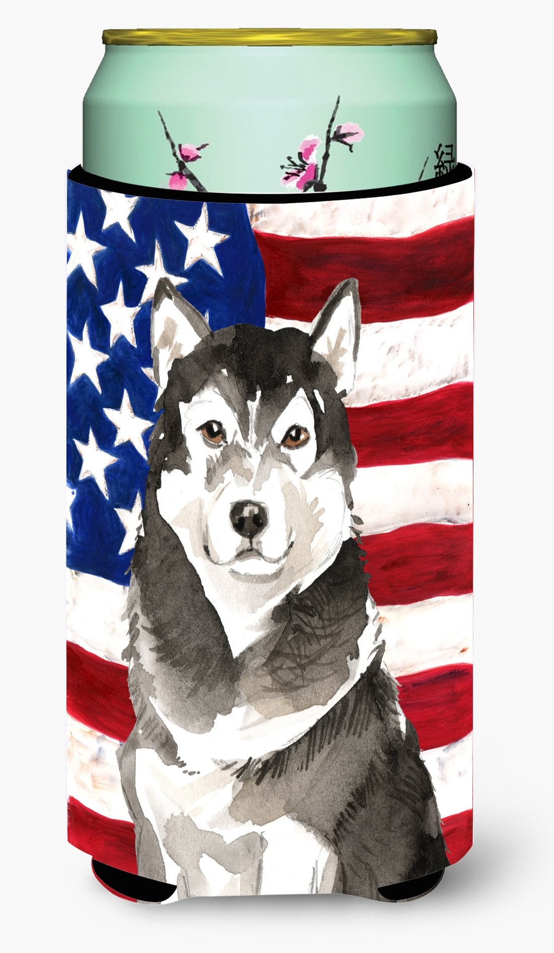 Patriotic USA Alaskan Malamute Tall Boy Beverage Insulator Hugger CK1724TBC by Caroline's Treasures