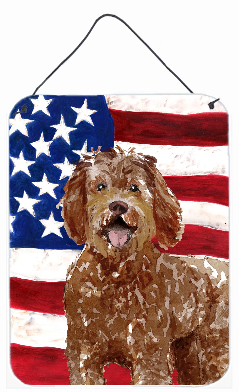 Patriotic USA Labradoodle Wall or Door Hanging Prints CK1726DS1216 by Caroline's Treasures