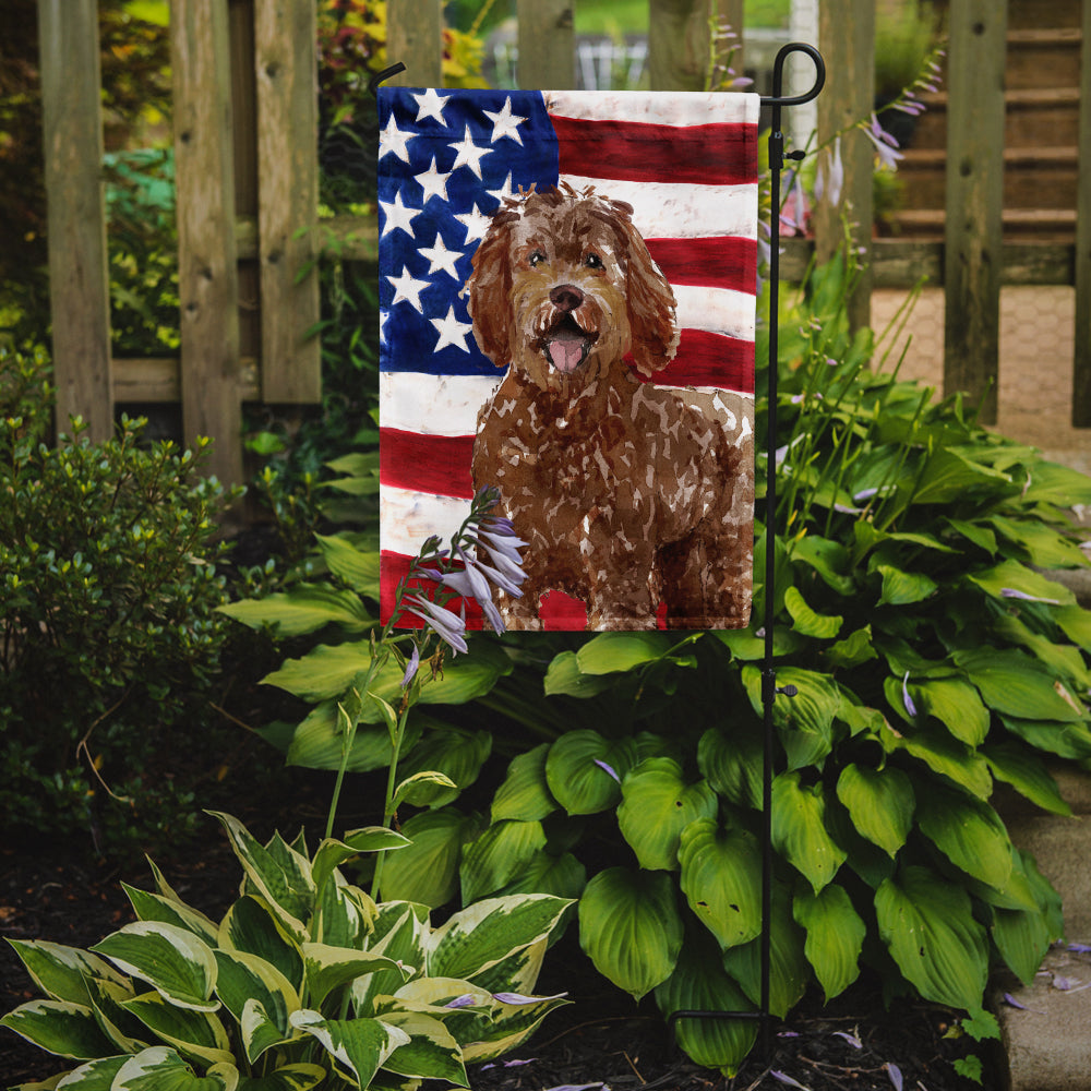 Patriotic USA Labradoodle Flag Garden Size CK1726GF  the-store.com.