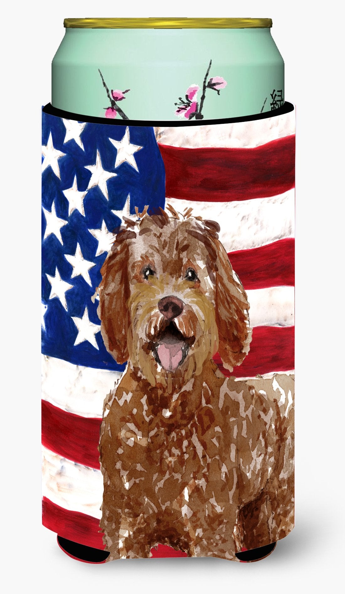 Patriotic USA Labradoodle Tall Boy Beverage Insulator Hugger CK1726TBC by Caroline's Treasures