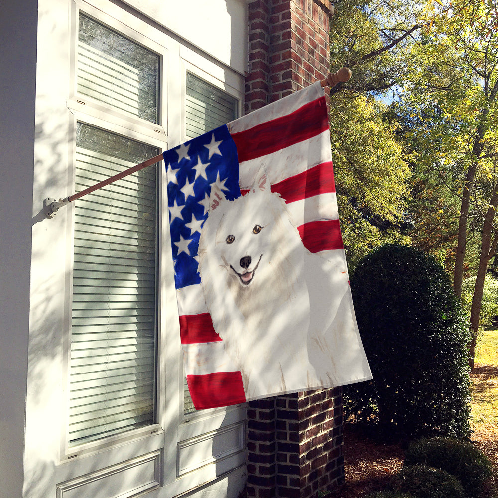 Patriotic USA Japanese Spitz Flag Canvas House Size CK1727CHF  the-store.com.