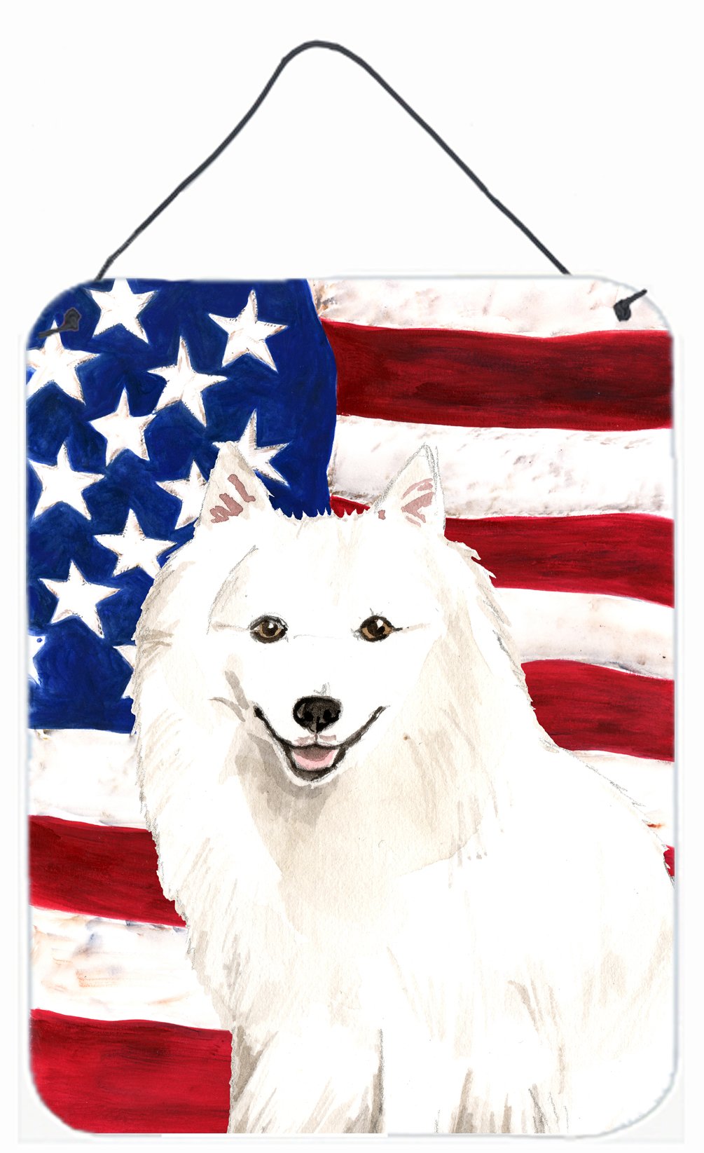 Patriotic USA Japanese Spitz Wall or Door Hanging Prints CK1727DS1216 by Caroline's Treasures