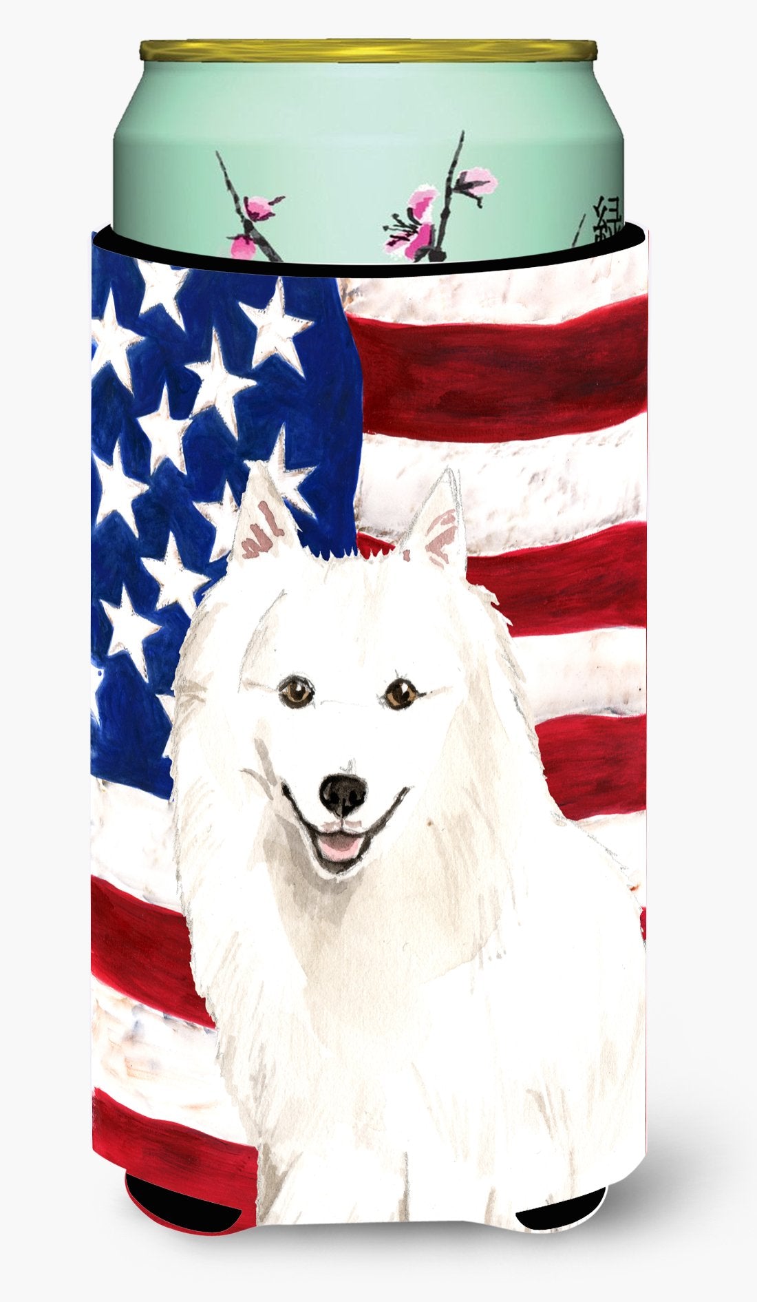 Patriotic USA Japanese Spitz Tall Boy Beverage Insulator Hugger CK1727TBC by Caroline&#39;s Treasures