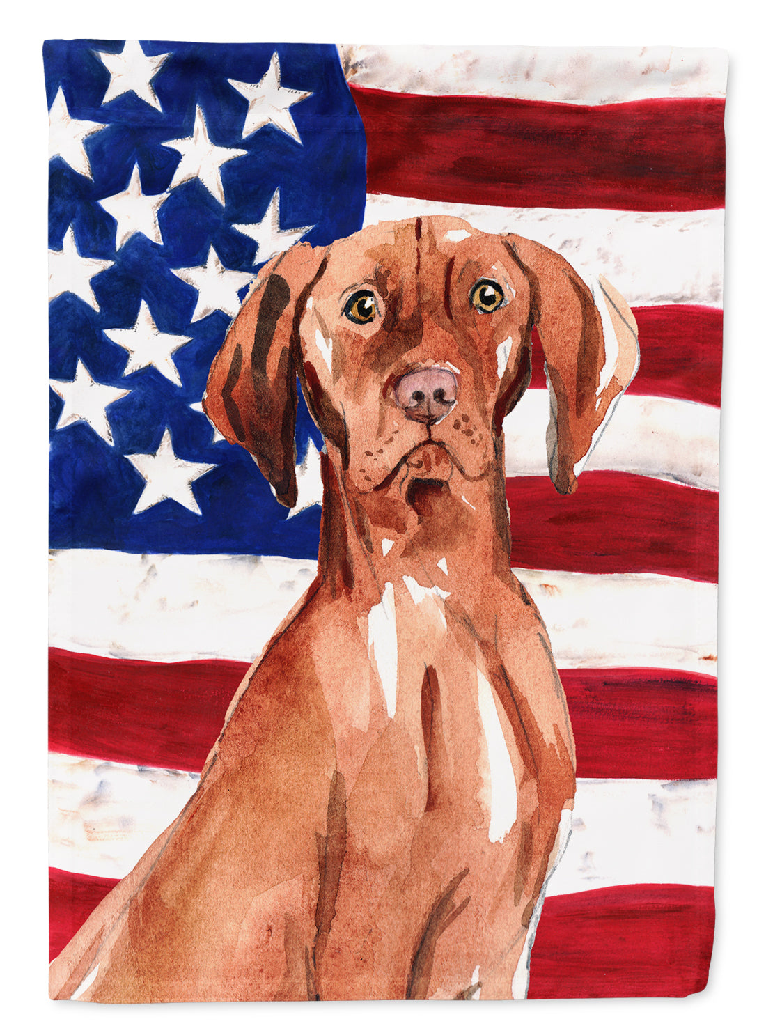 Patriotic USA Vizsla Flag Canvas House Size CK1729CHF  the-store.com.