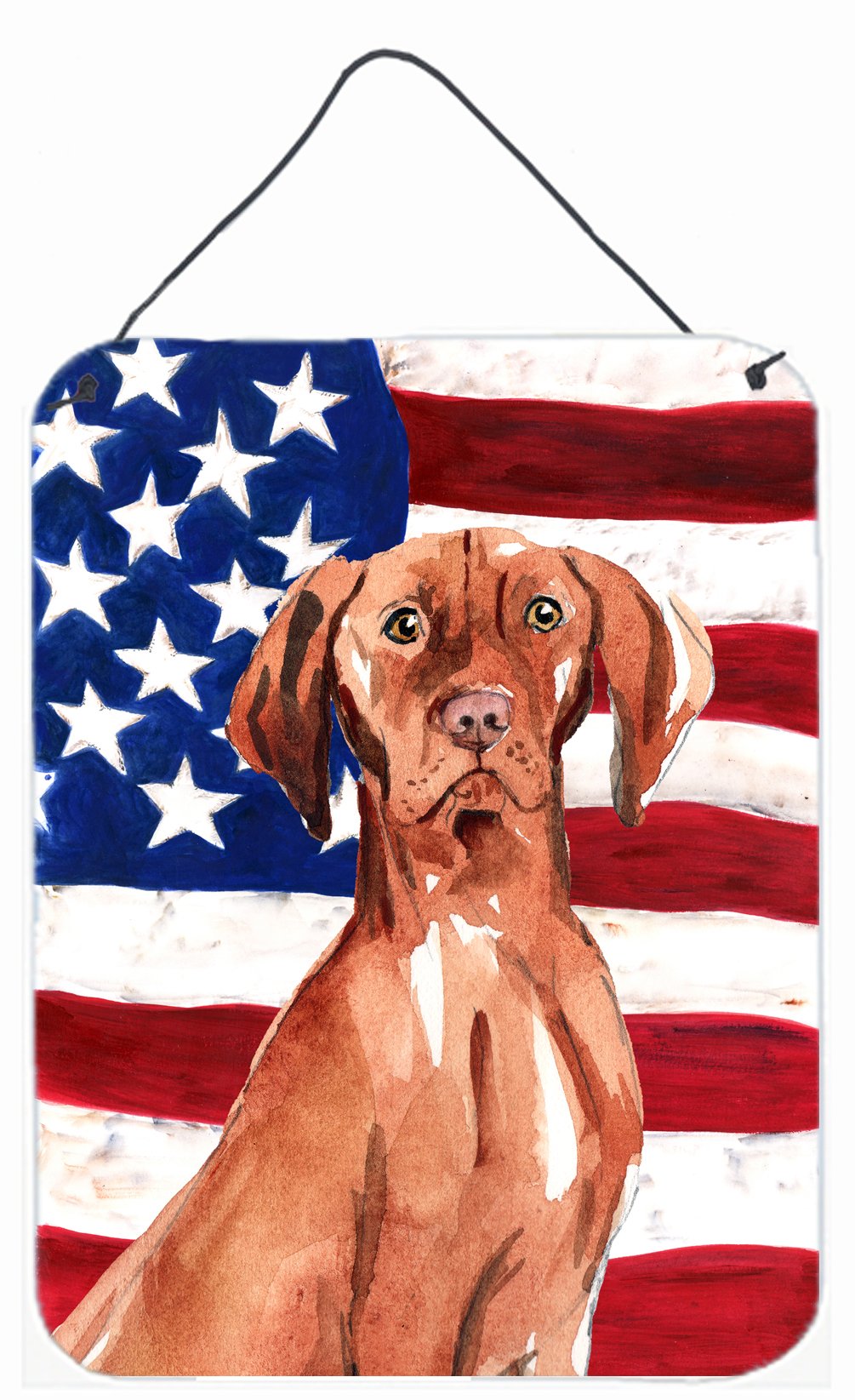 Patriotic USA Vizsla Wall or Door Hanging Prints CK1729DS1216 by Caroline's Treasures